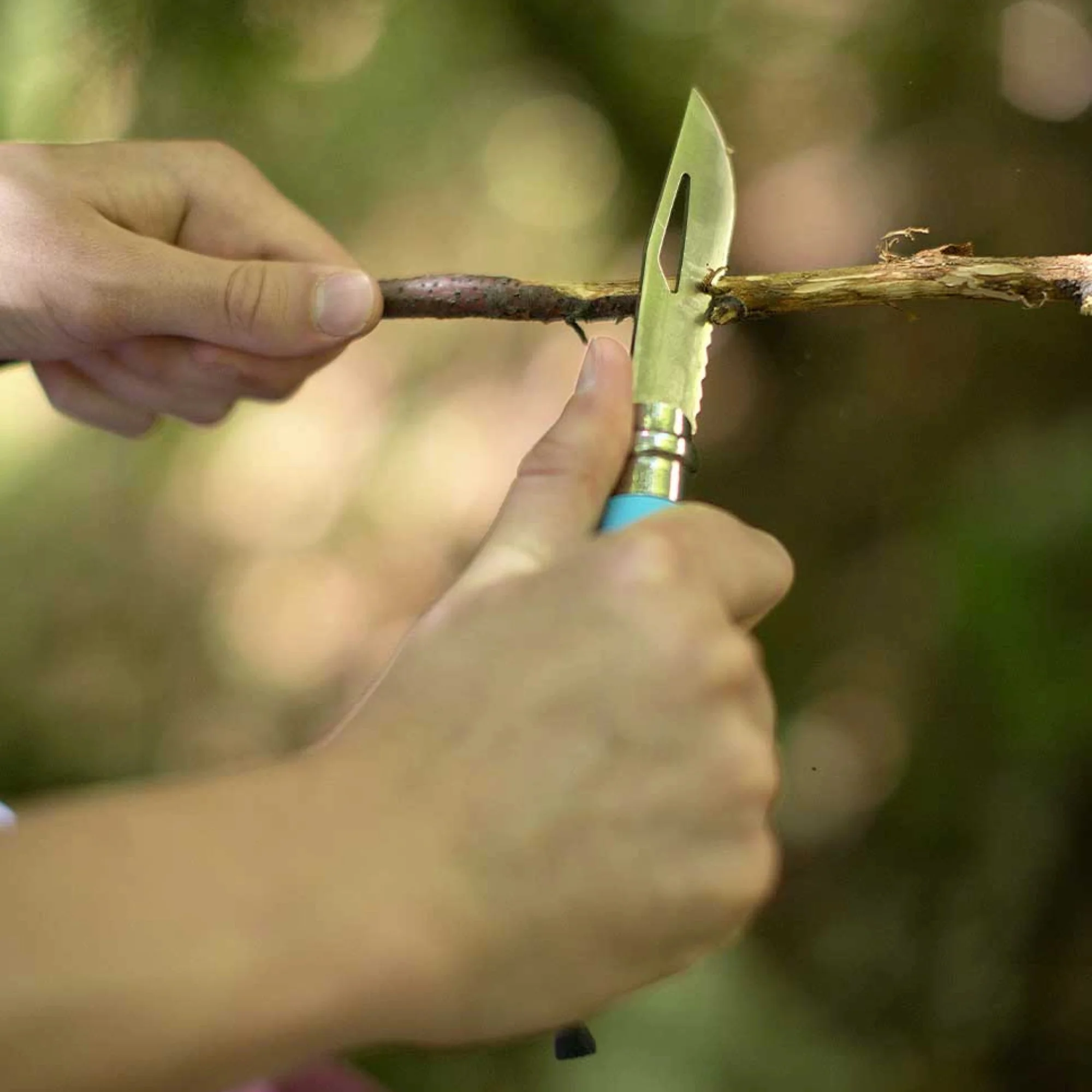 Opinel #8 Stainless Steel Outdoor Knife (Blue) - Image 5