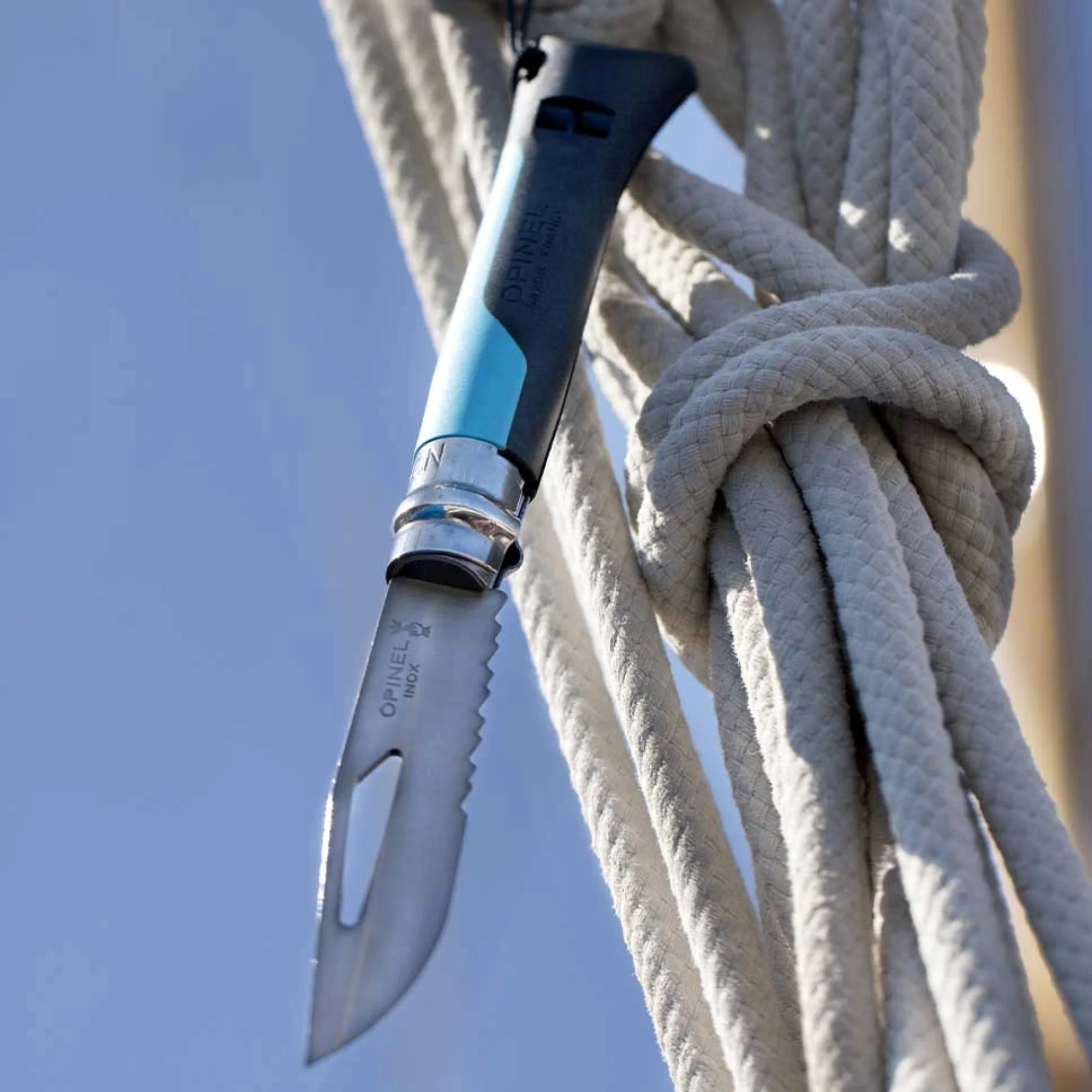 Opinel #8 Stainless Steel Outdoor Knife (Blue) - Image 6