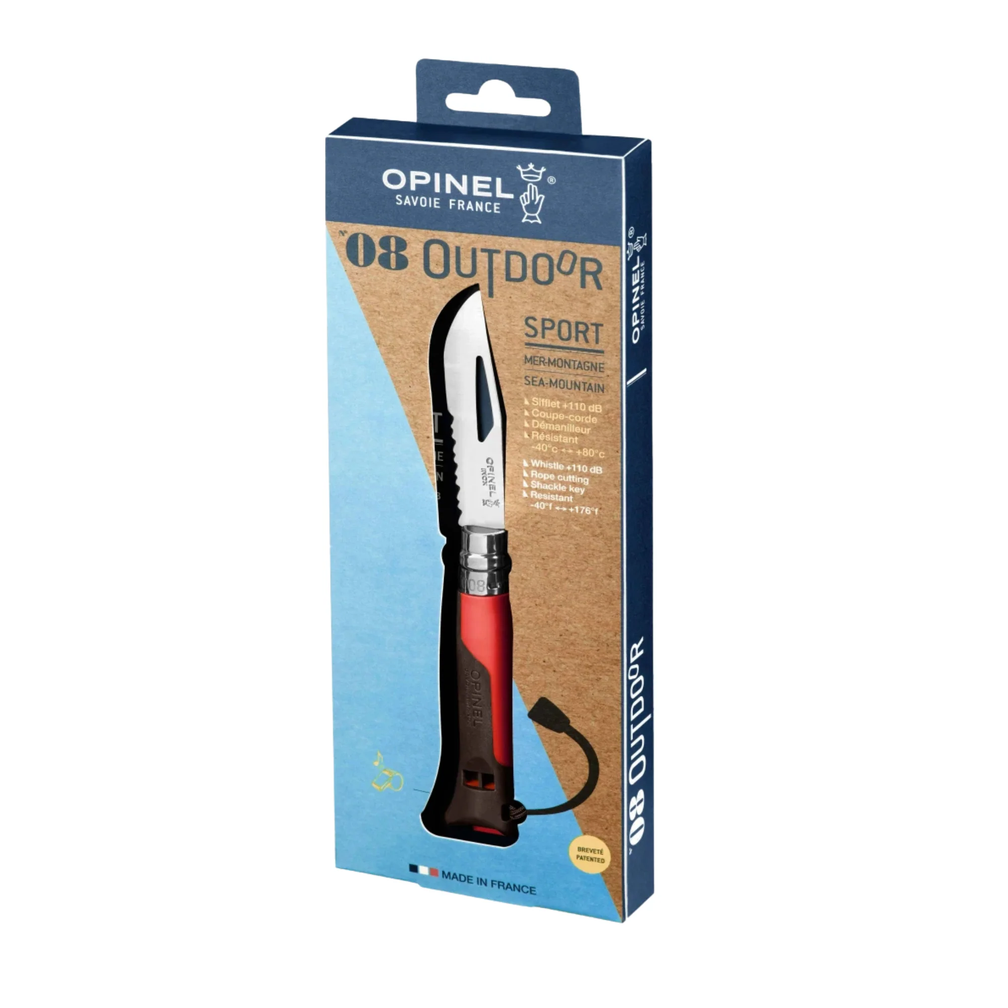 Opinel #8 Stainless Steel Outdoor Knife (Earth/Red) - Image 2