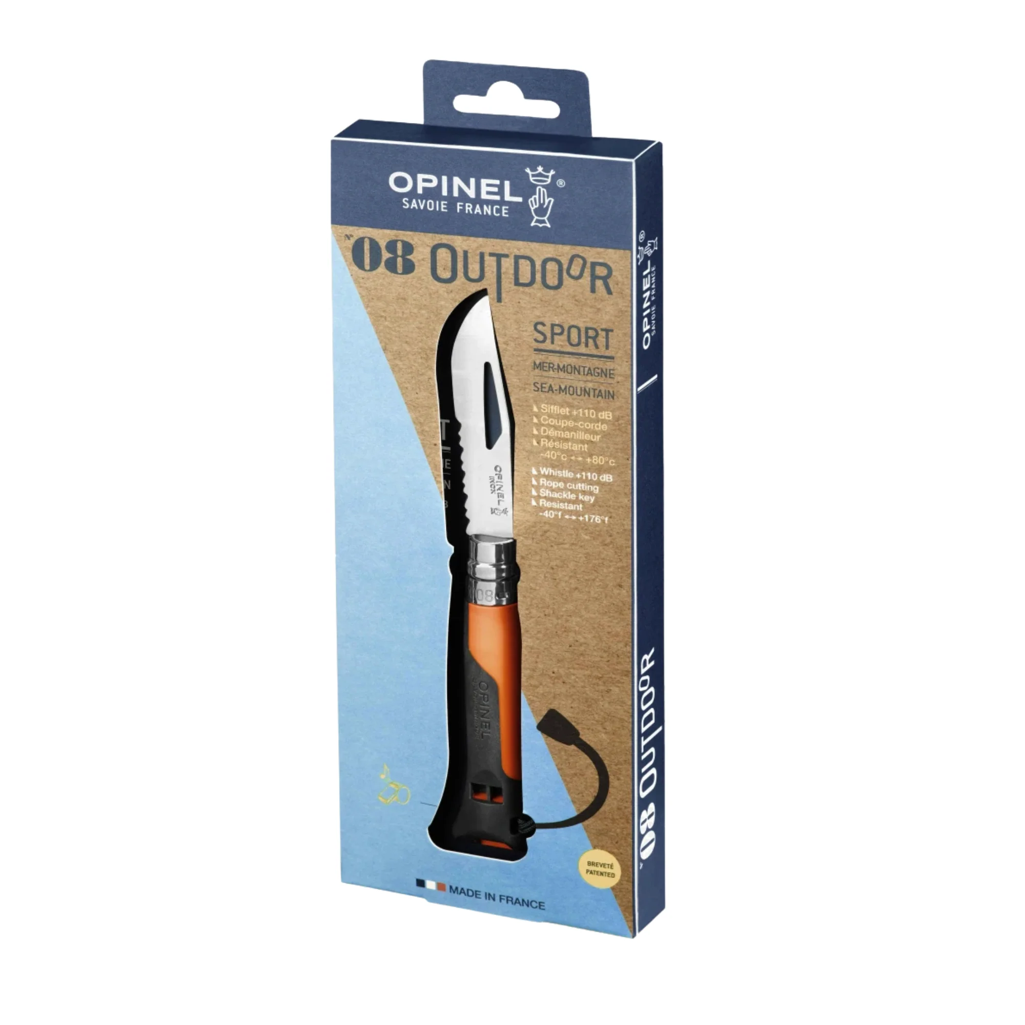 Opinel #8 Stainless Steel Outdoor Knife (Orange) - Image 2
