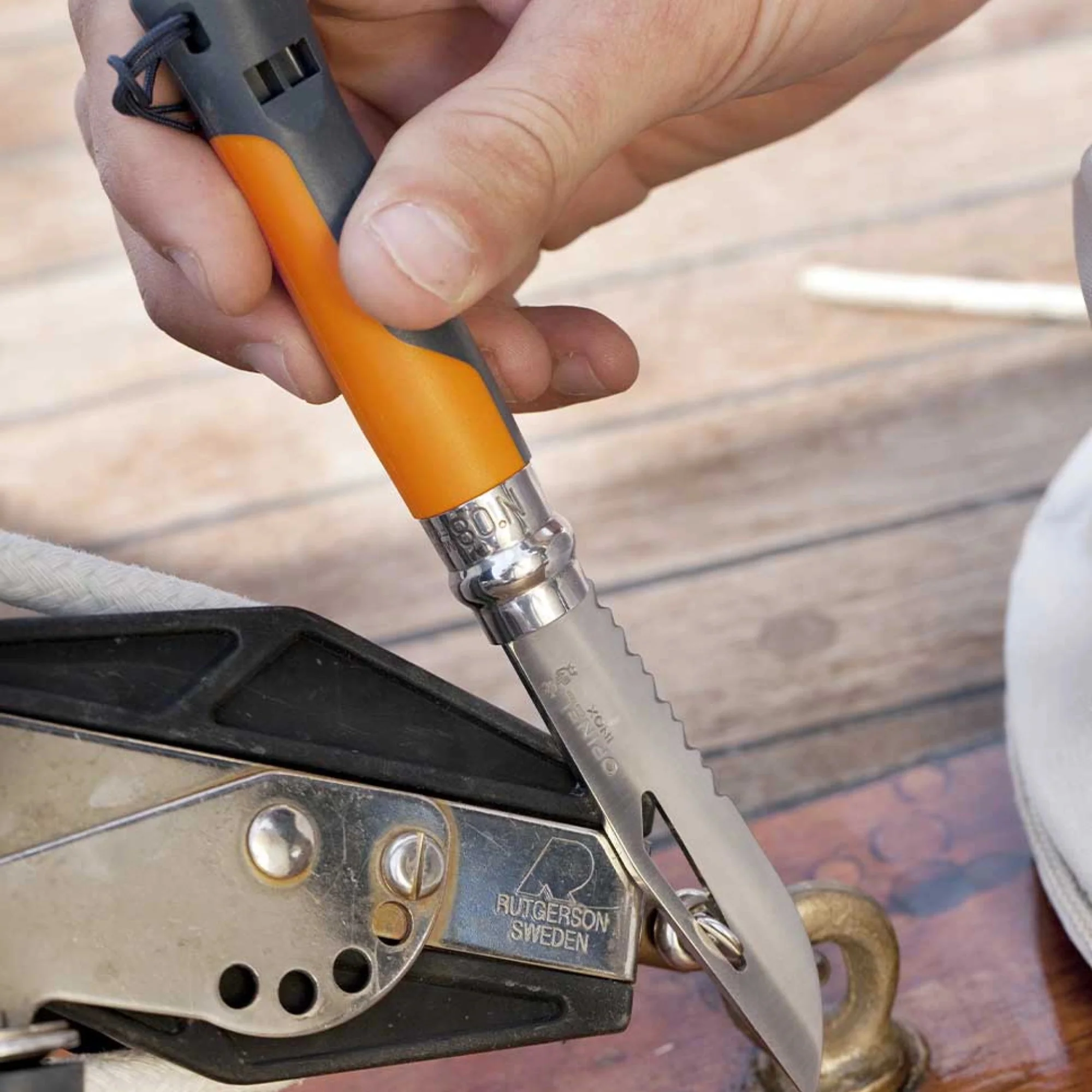 Opinel #8 Stainless Steel Outdoor Knife (Orange) - Image 5