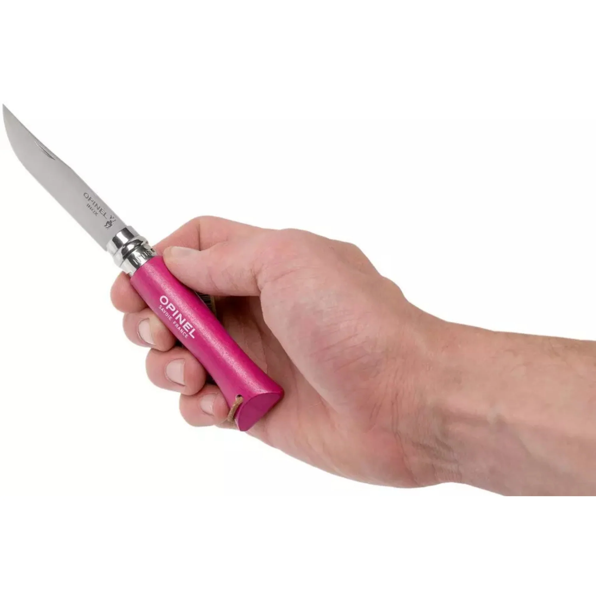 Opinel #6 Stainless Steel Bushwhacker Trekking Folding Pocket Knife (Raspberry) - Image 7