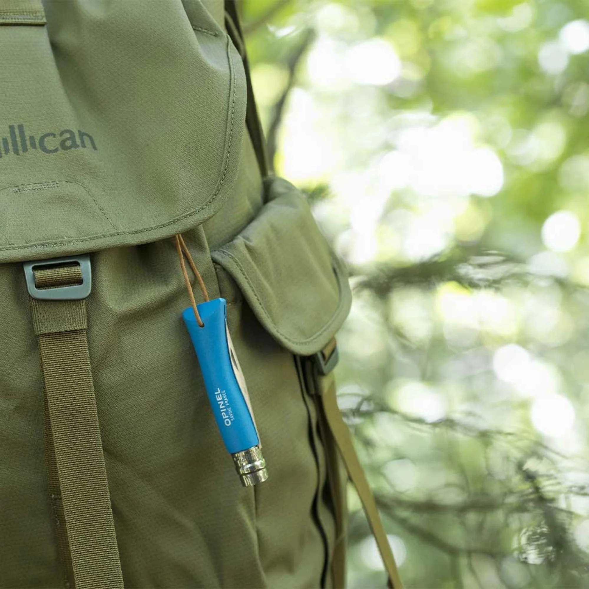Opinel #7 Stainless Steel Bushwhacker Trekking Folding Pocket Knife (Cyan Blue) - Image 11