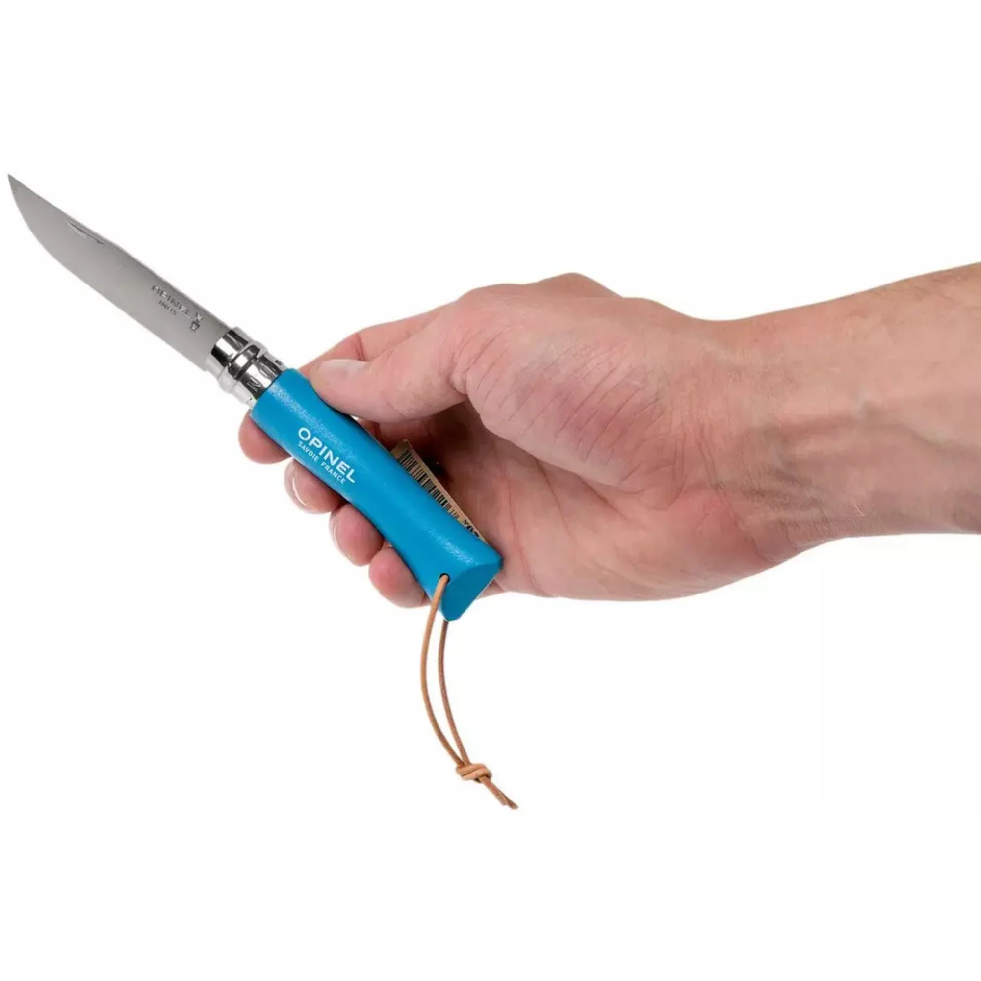 Opinel #7 Stainless Steel Bushwhacker Trekking Folding Pocket Knife (Cyan Blue) - Image 7