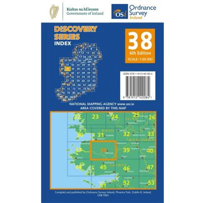 OSI Discovery Map 38 - Laminated (Part of Mayo & Galway)(1:50,000) - Image 2