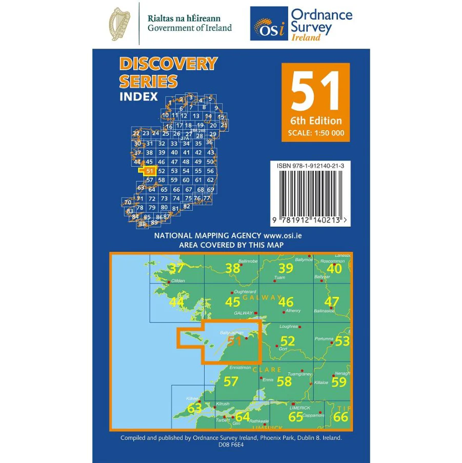 OSI Discovery Map 51 (Part of County Clare & Galway)(1:50,000) - Image 2