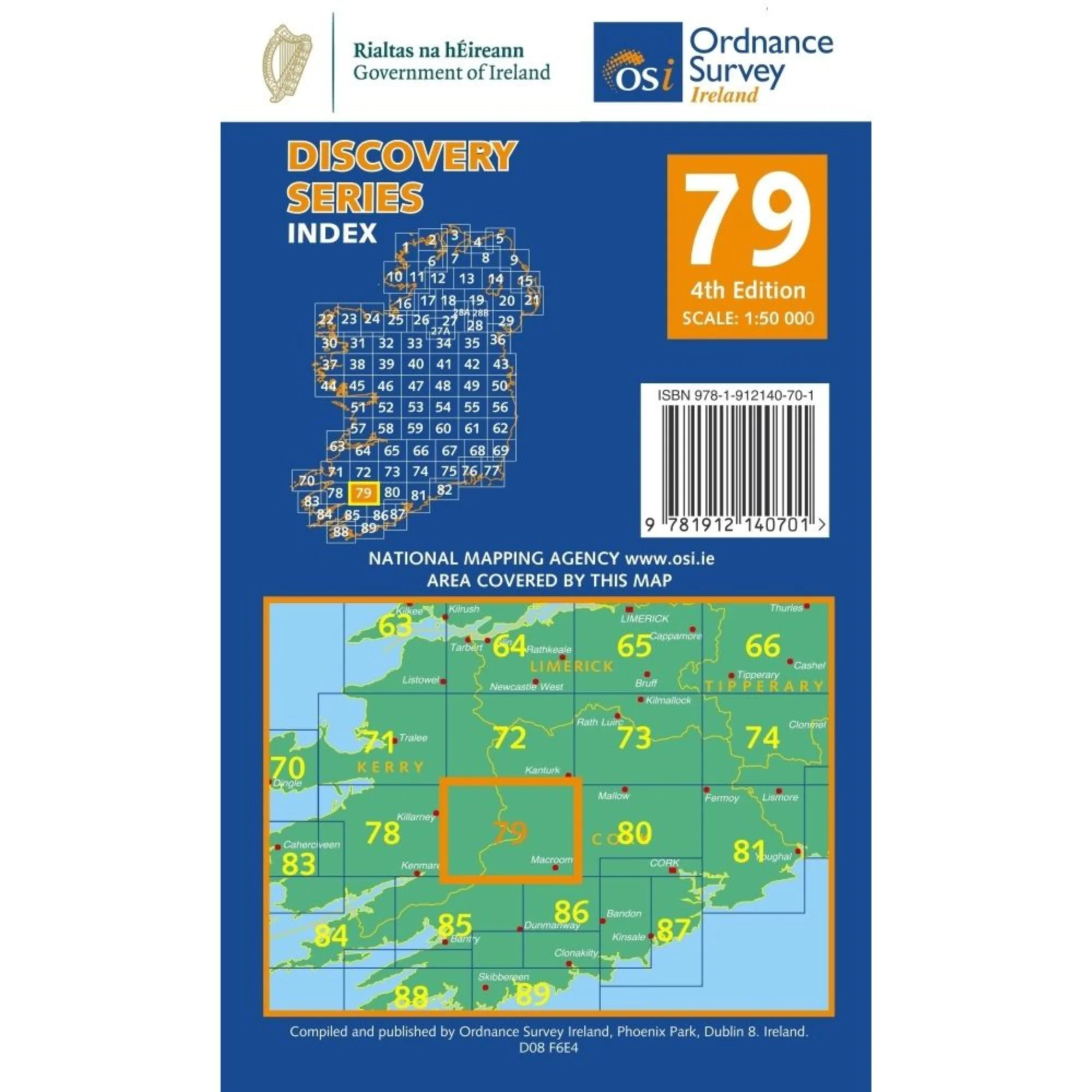 OSI Discovery Map 79 - Laminated (Part of Cork & Kerry)(1:50,000) - Image 2
