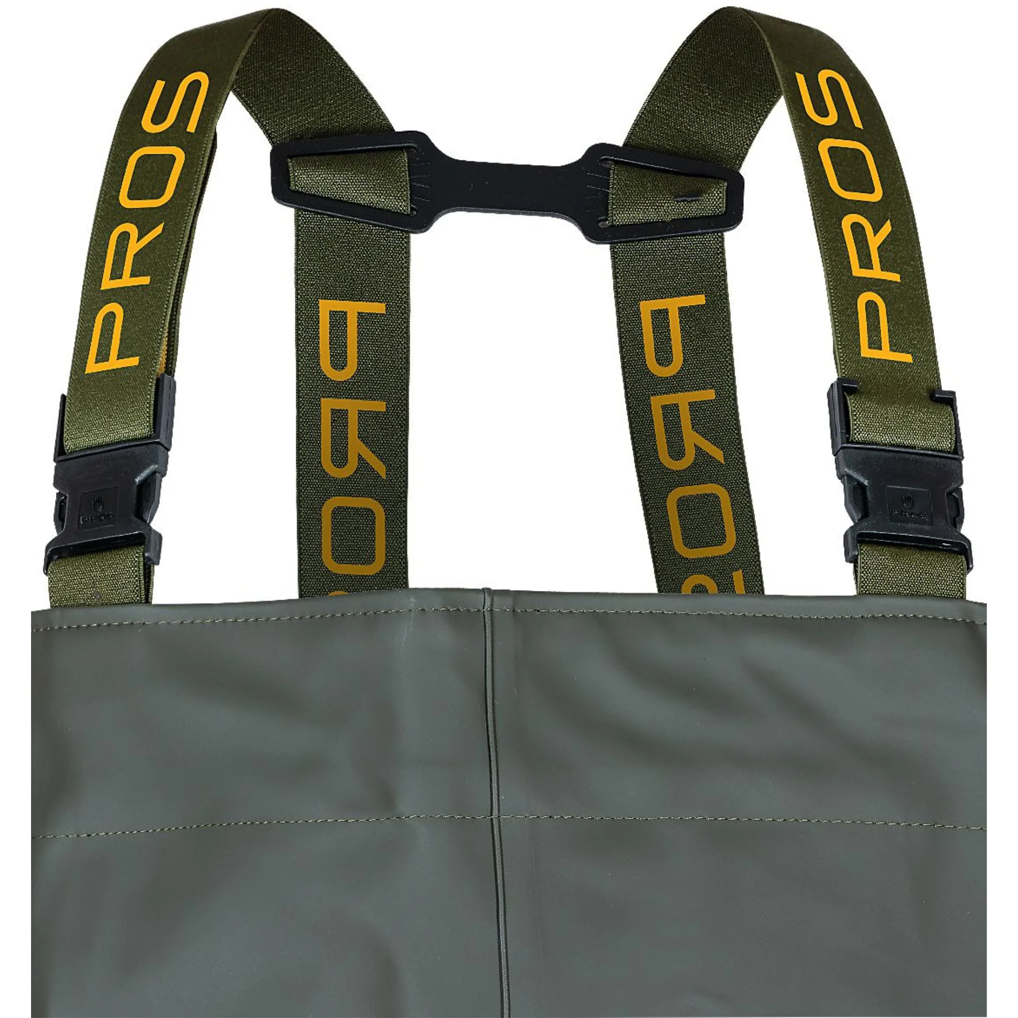 Pros Unisex PVC/Polyester Bootfoot Cleated Chest Waders (Olive Green) - Image 5