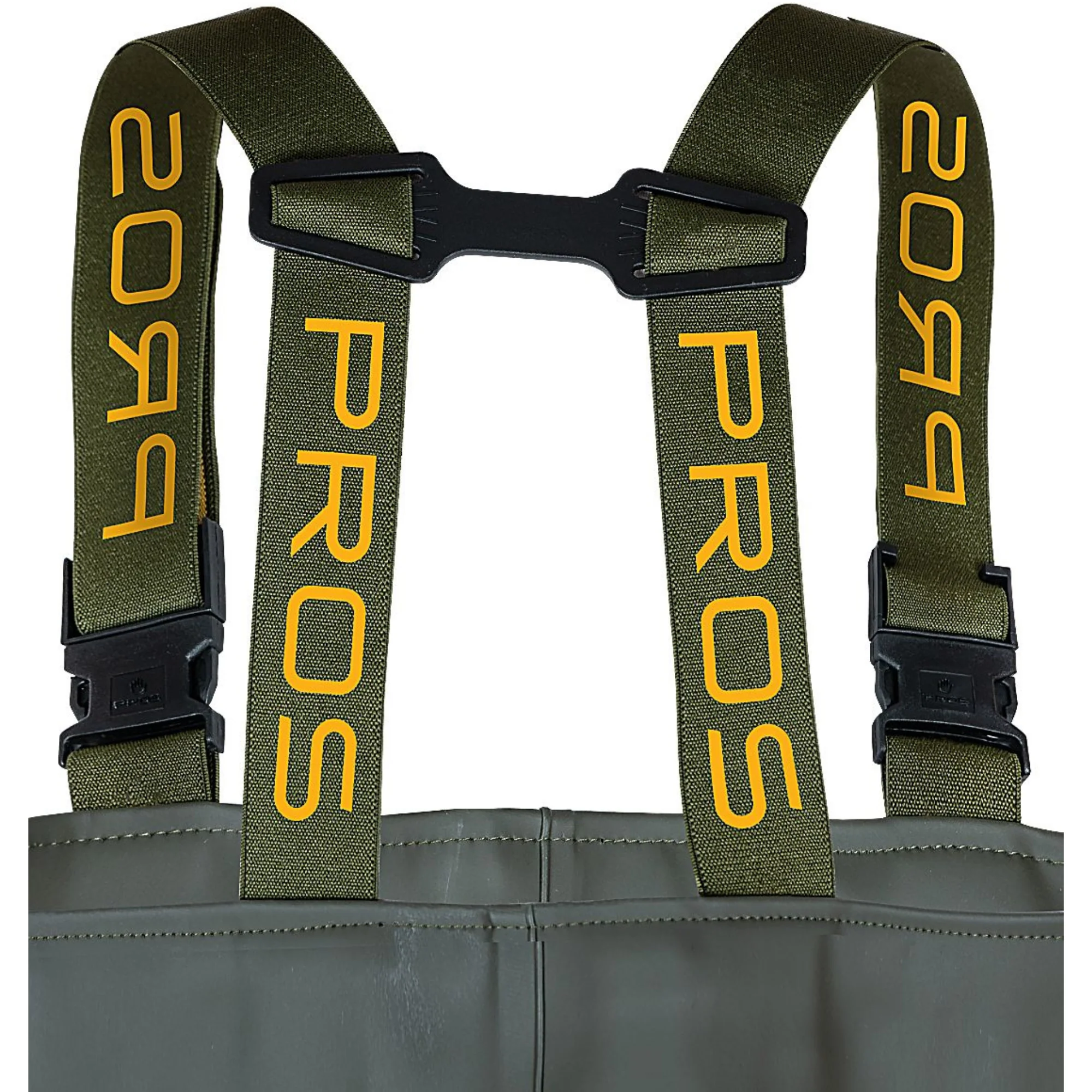 Pros Unisex PVC/Polyester Bootfoot Cleated Chest Waders (Olive Green) - Image 6