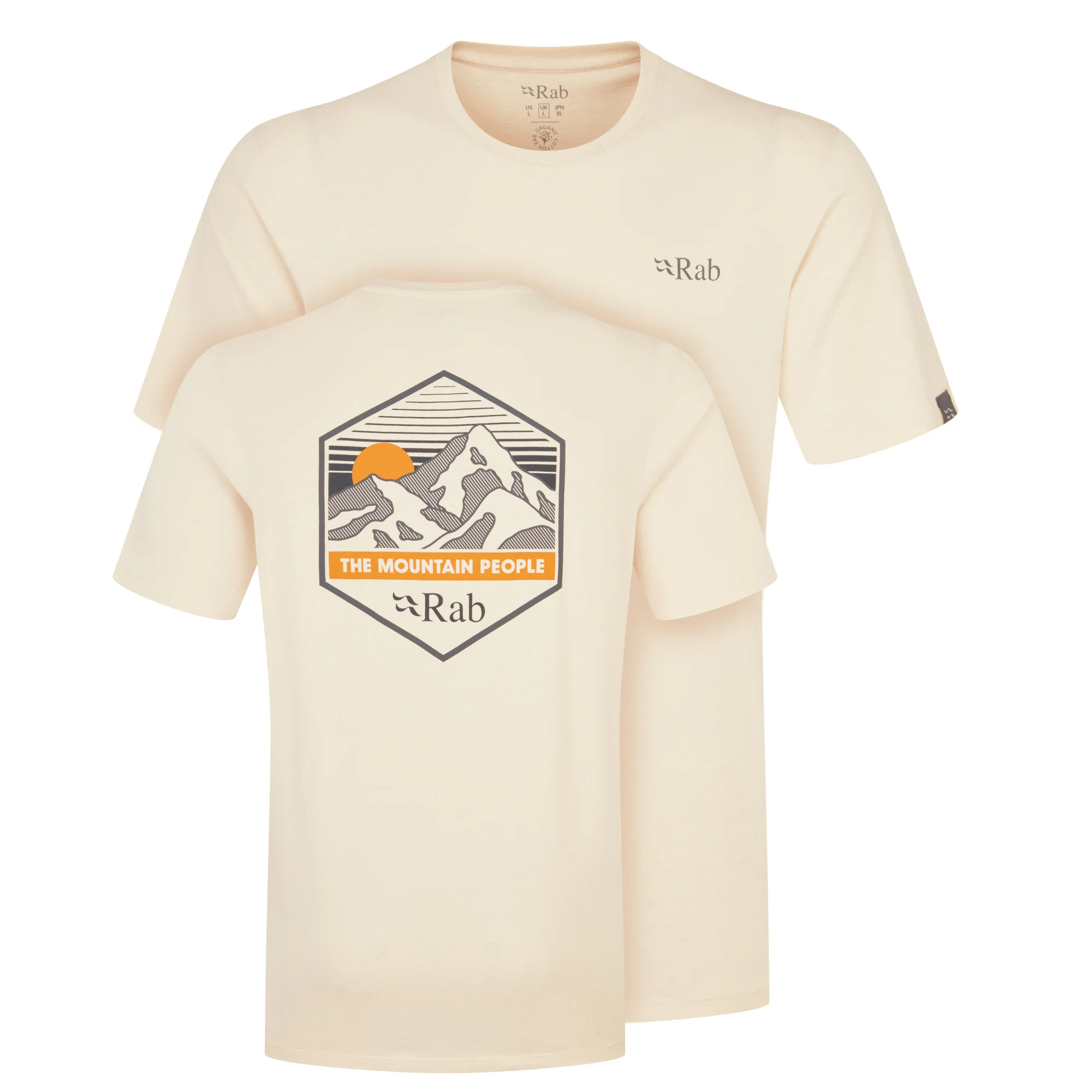 Rab Men's Stance Mountain Peak Organic Cotton Short Sleeve Tee (Ecru)