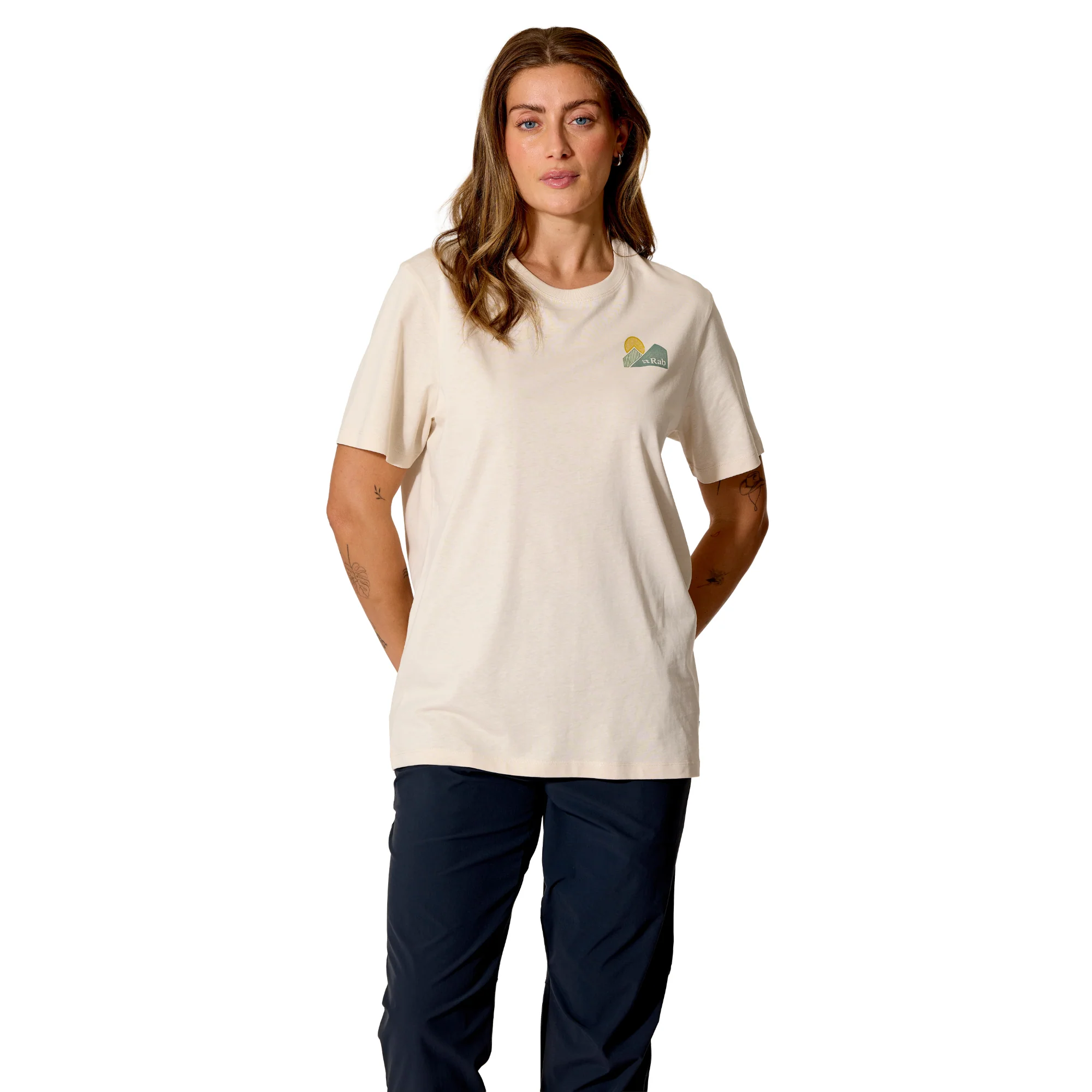 Rab Women's Stance Vista Organic Cotton Short Sleeve Tee (Ecru) - Image 3
