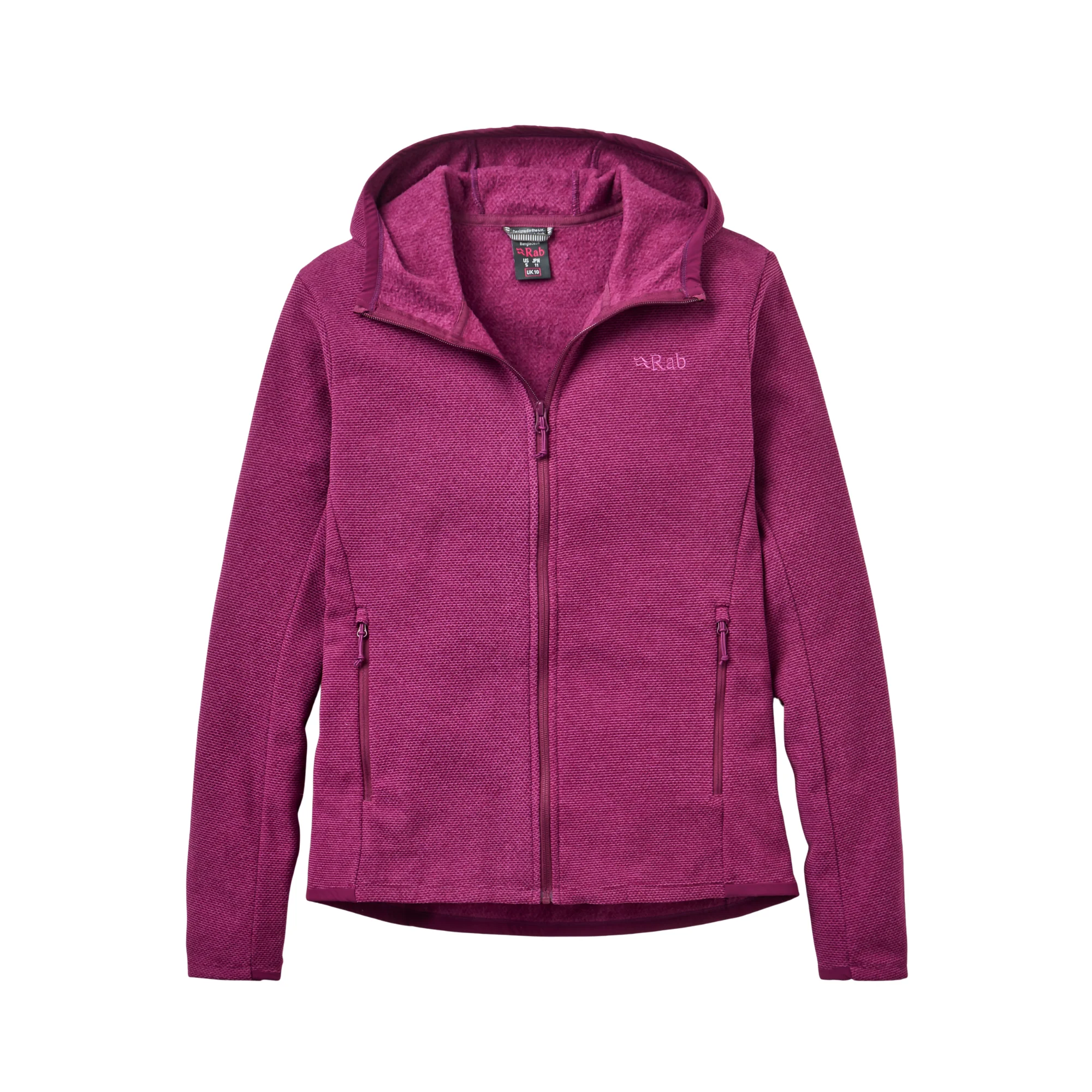 Rab Women's Stavel Hooded Full Zip Fleece (Mulberry) - Image 11