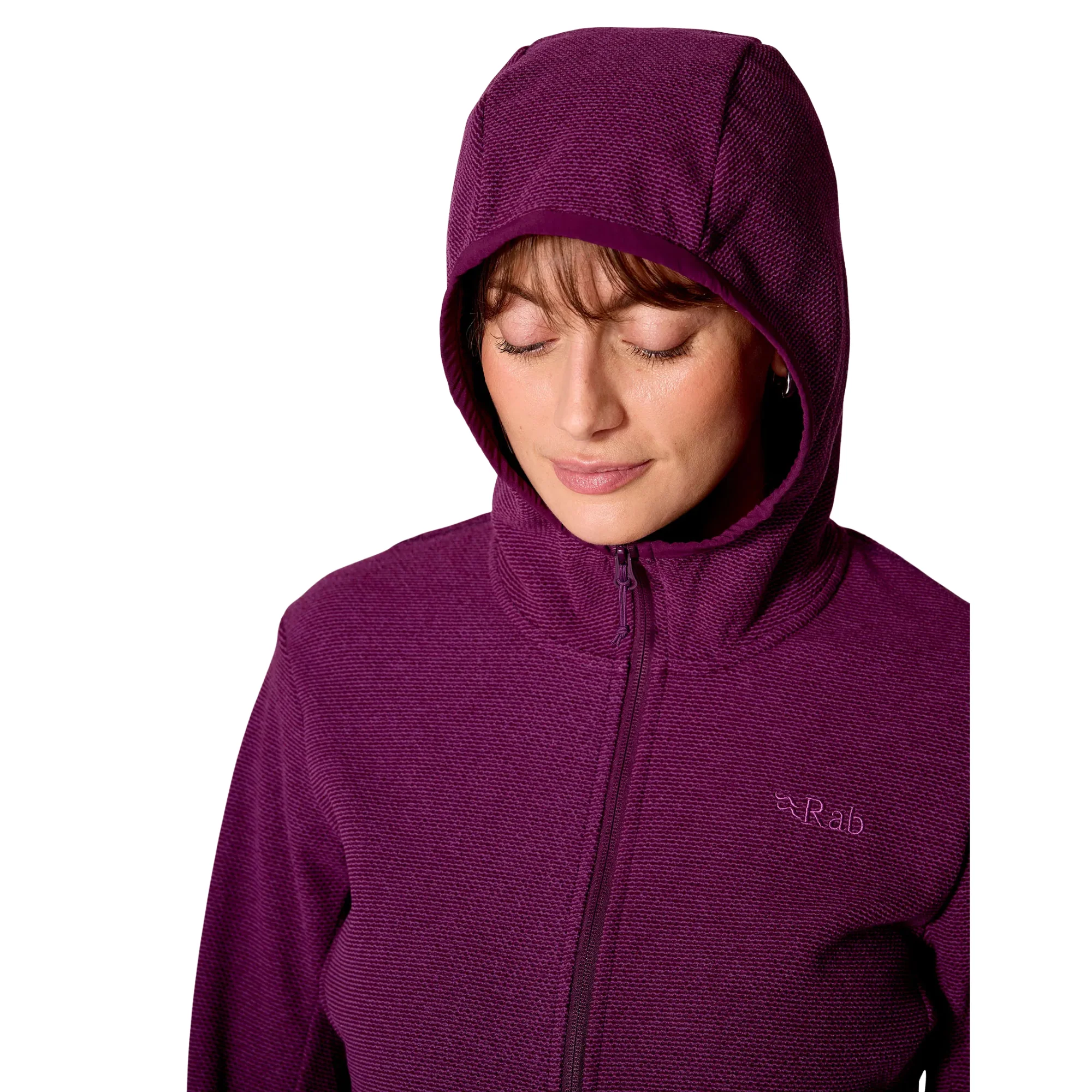 Rab Women's Stavel Hooded Full Zip Fleece (Mulberry) - Image 6