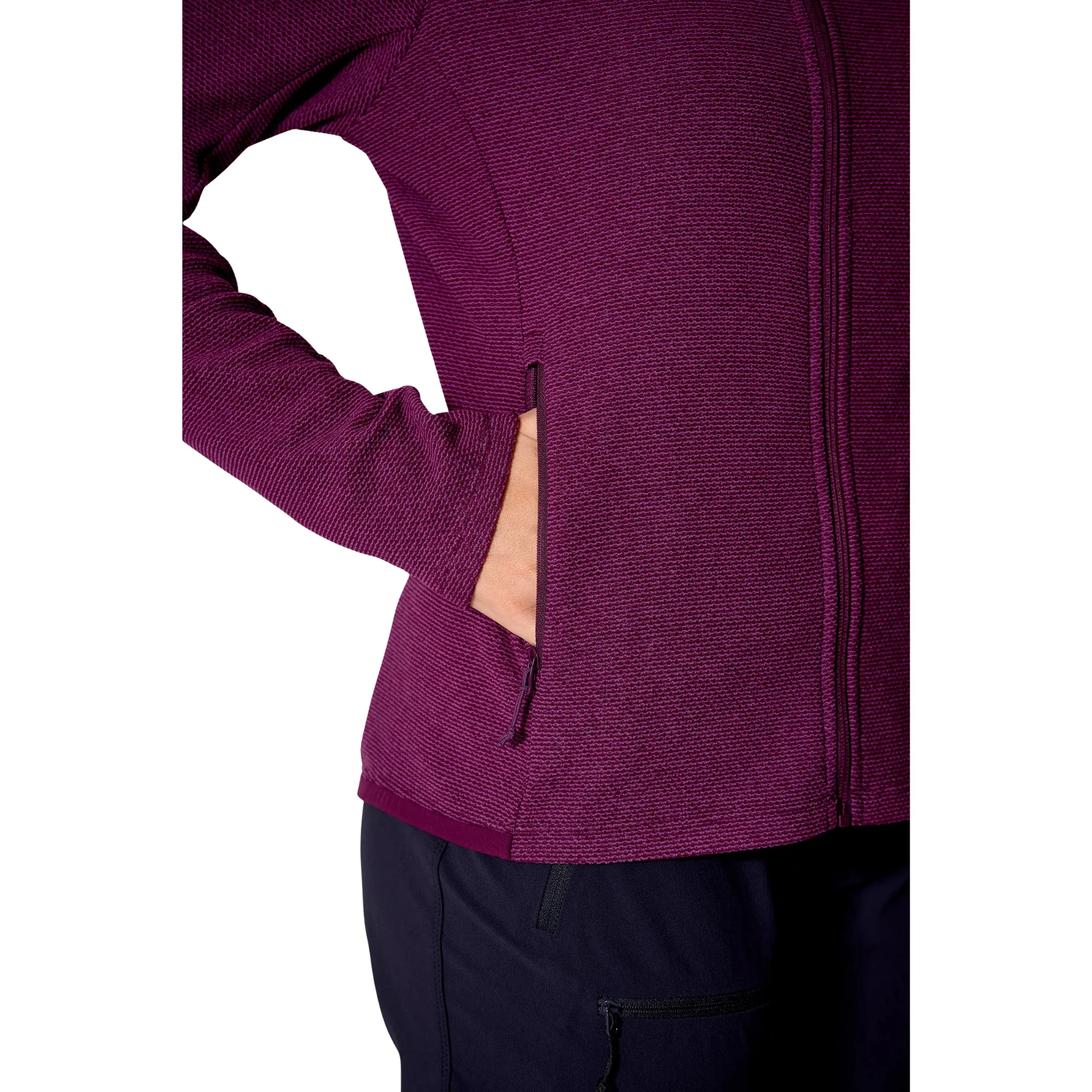 Rab Women's Stavel Hooded Full Zip Fleece (Mulberry) - Image 8