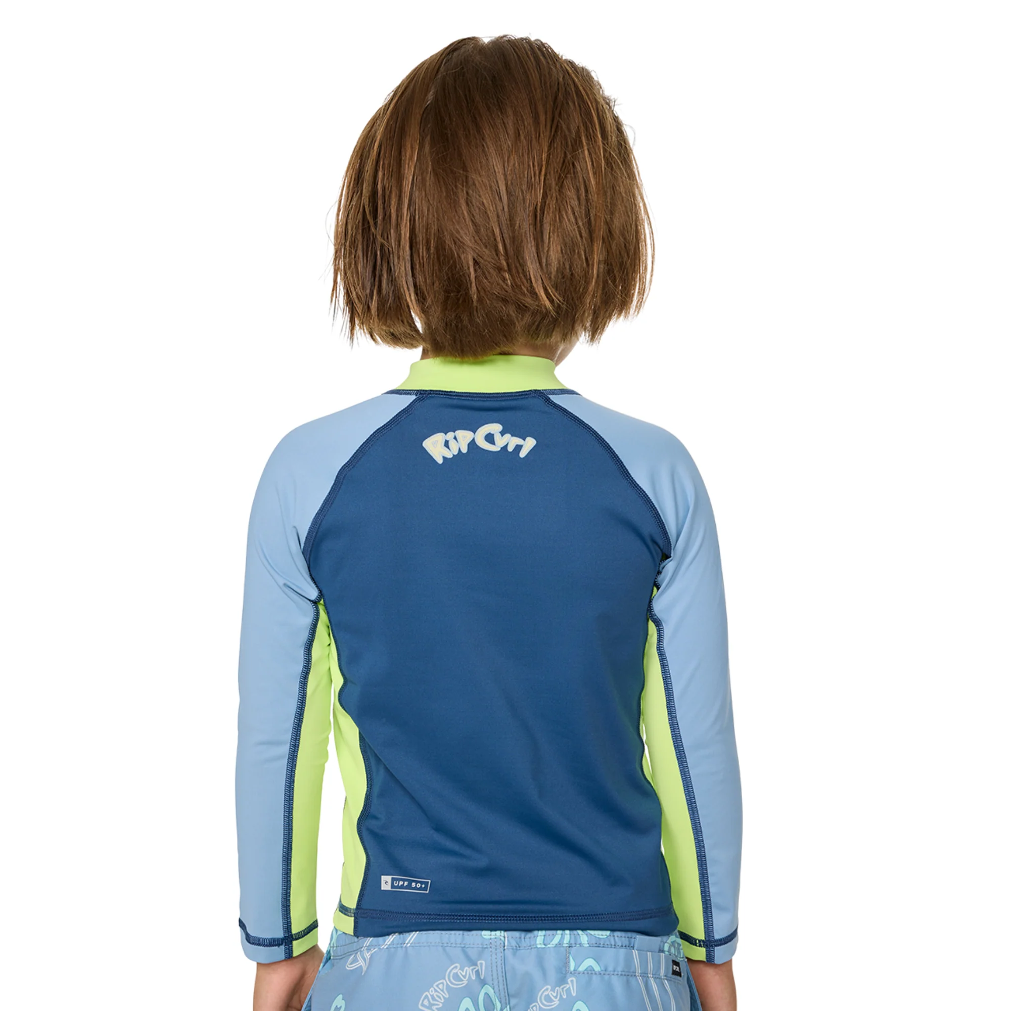 Rip Curl Kids Ride The Wave UPF50 Long Sleeve Rash Vest (Light Navy)(Ages 1-8) - Image 3