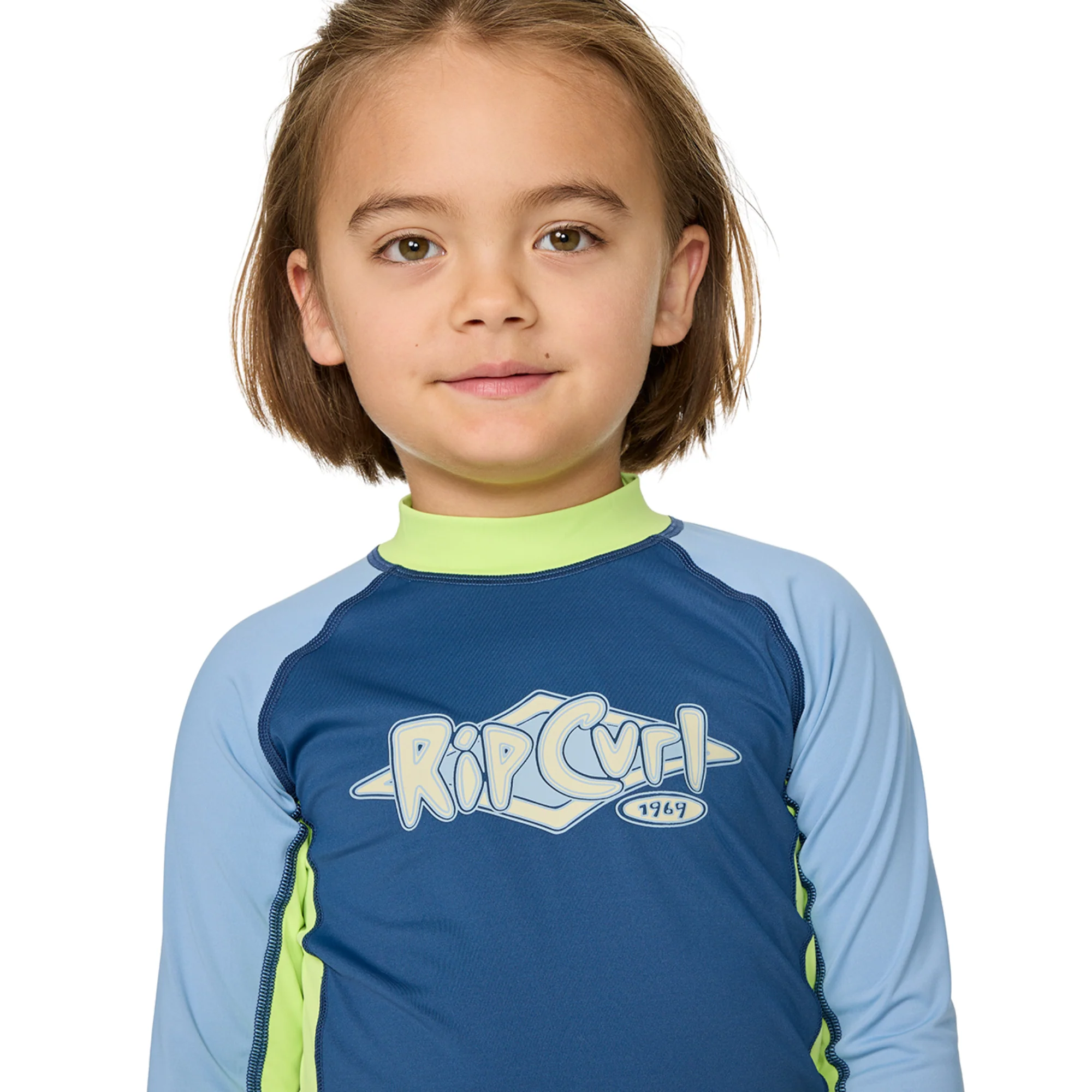 Rip Curl Kids Ride The Wave UPF50 Long Sleeve Rash Vest (Light Navy)(Ages 1-8) - Image 4