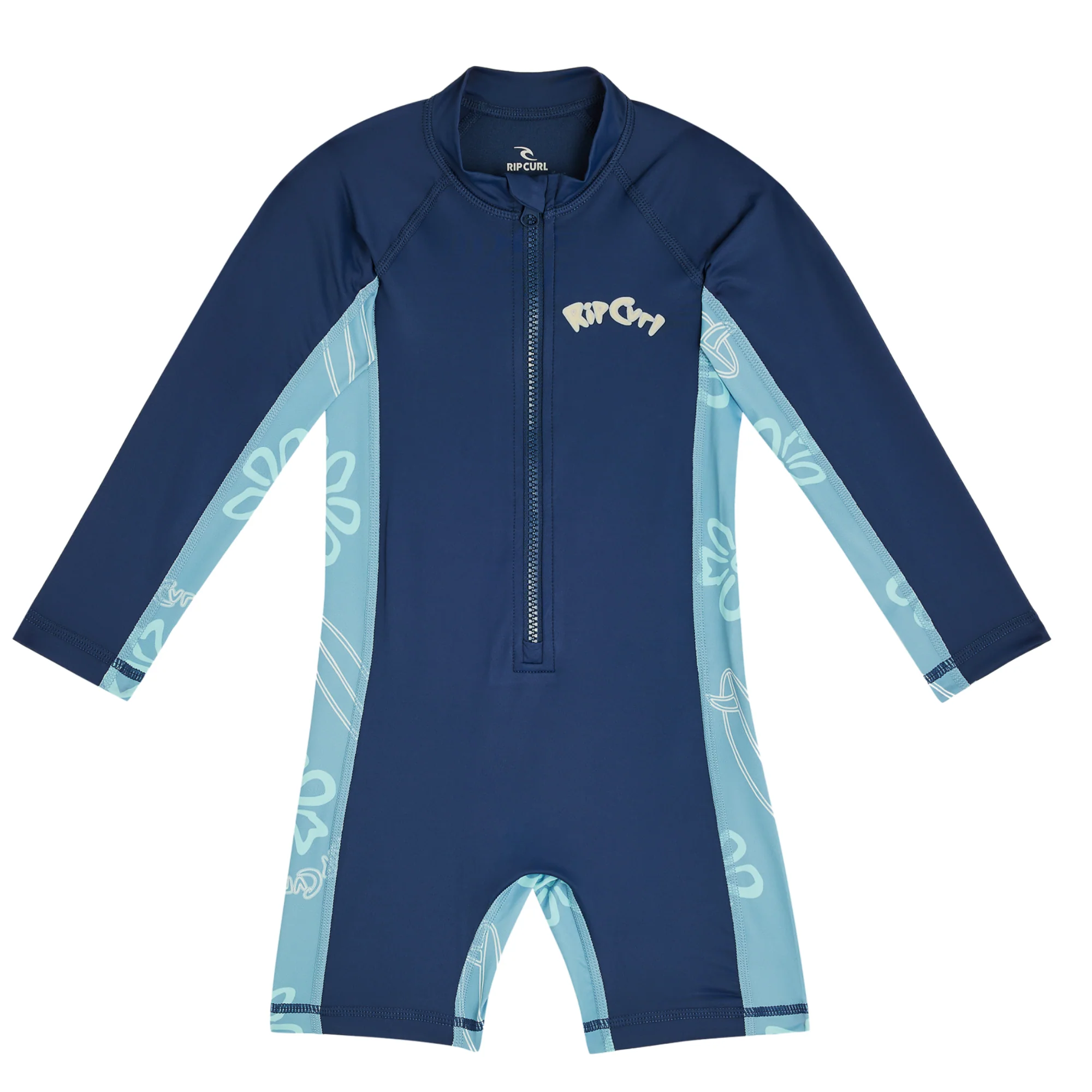 Rip Curl Kids Ride The Wave UPF50 Long Sleeve Sun Suit (Light Navy)(Ages 1-6)
