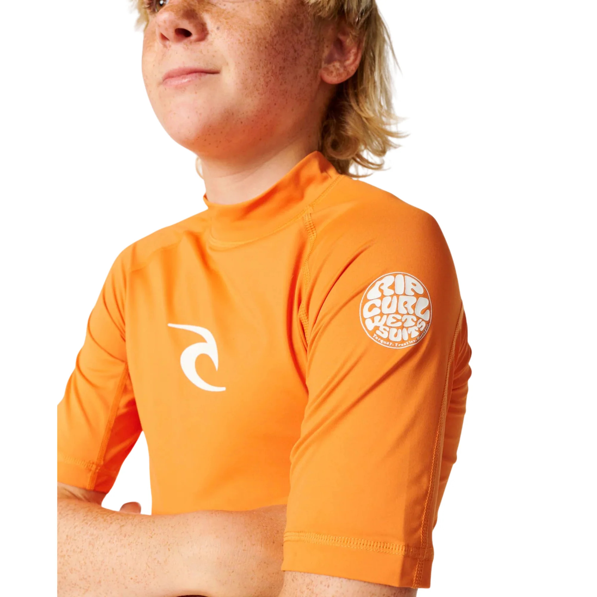 Rip Curl Junior Waves UPF50 Short Sleeve Rash Vest (Vitamin C)(Sizes UK8-16) - Image 4