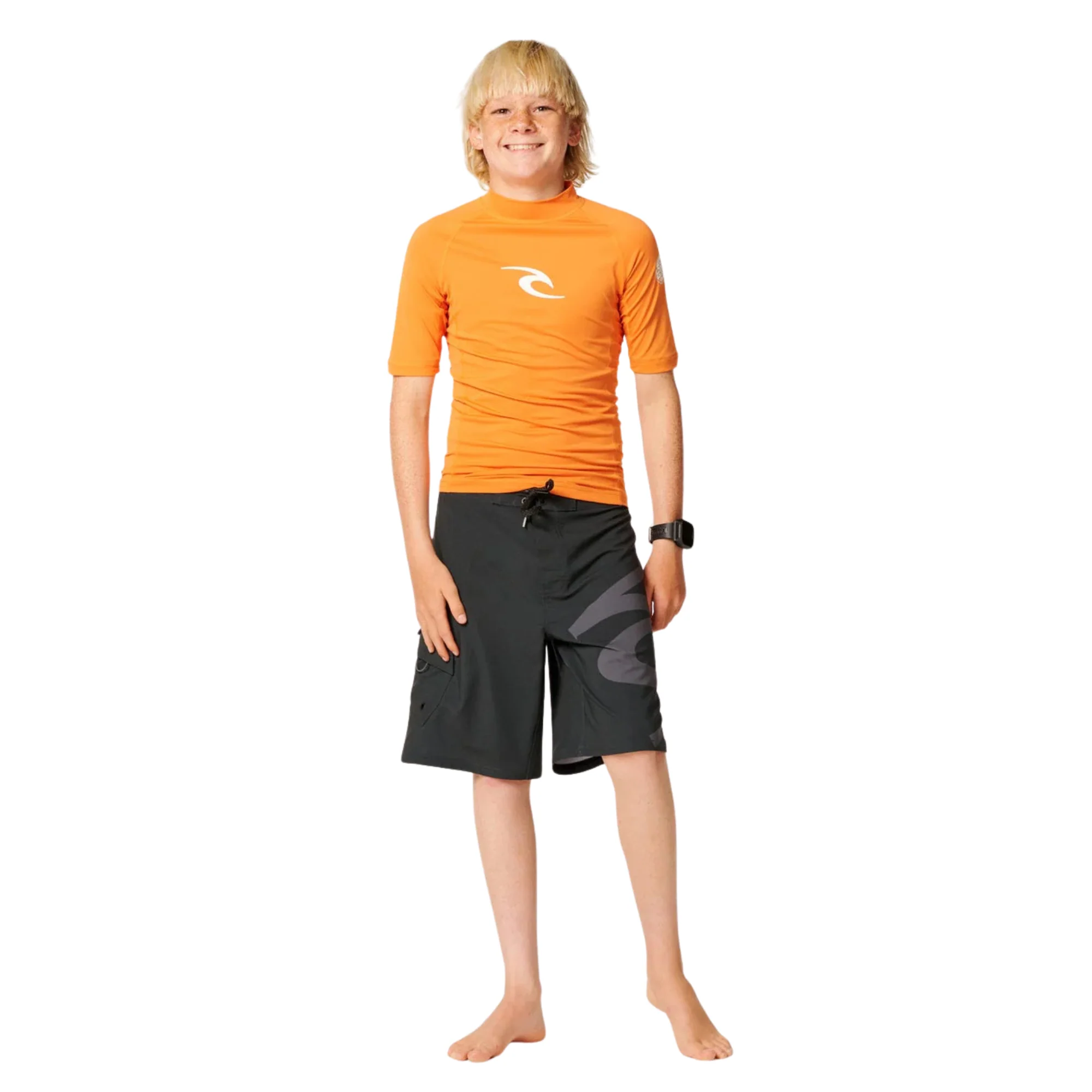 Rip Curl Junior Waves UPF50 Short Sleeve Rash Vest (Vitamin C)(Sizes UK8-16) - Image 6