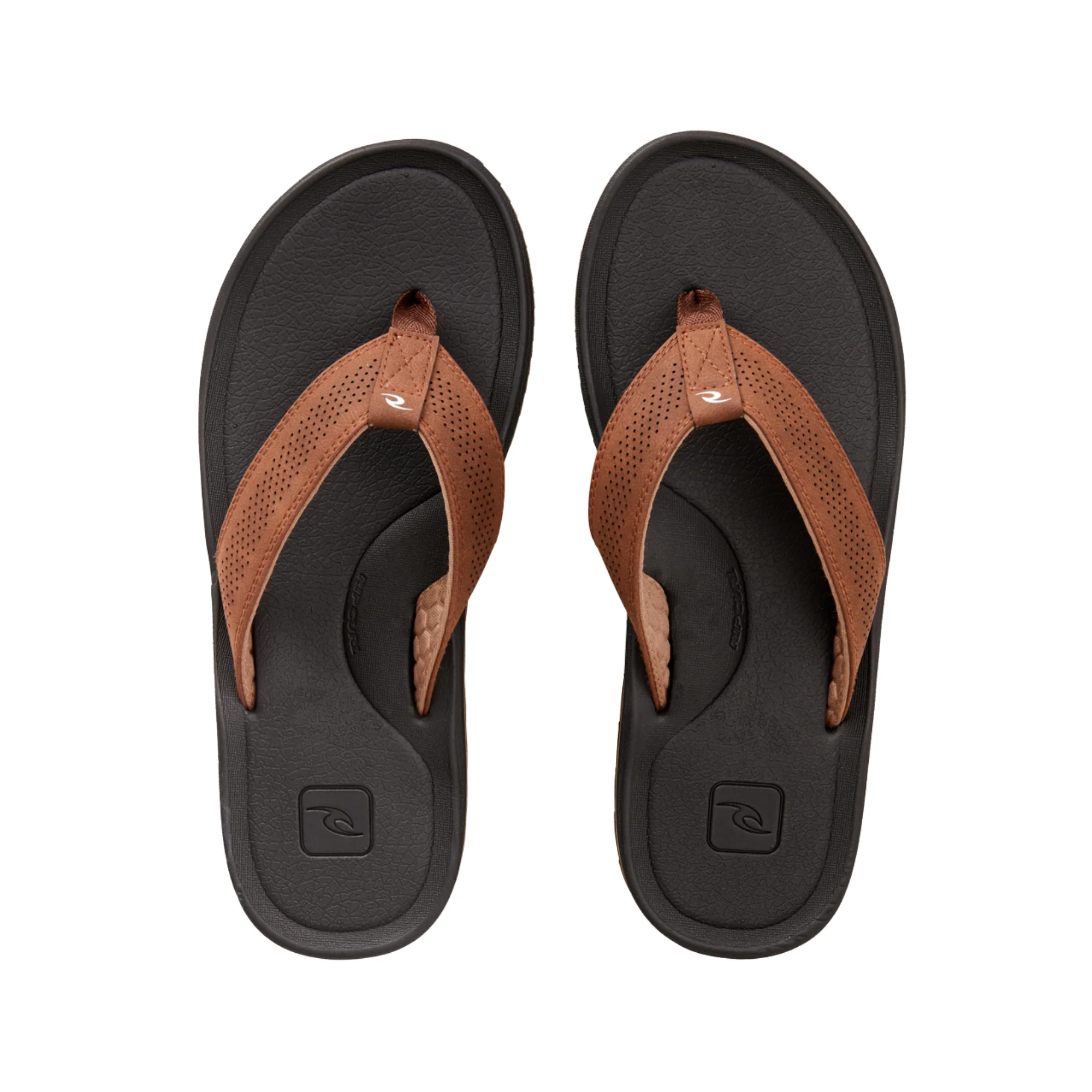 Rip Curl Men's Chiba Open Toe Flip Flops (Brown/Black) - Image 2