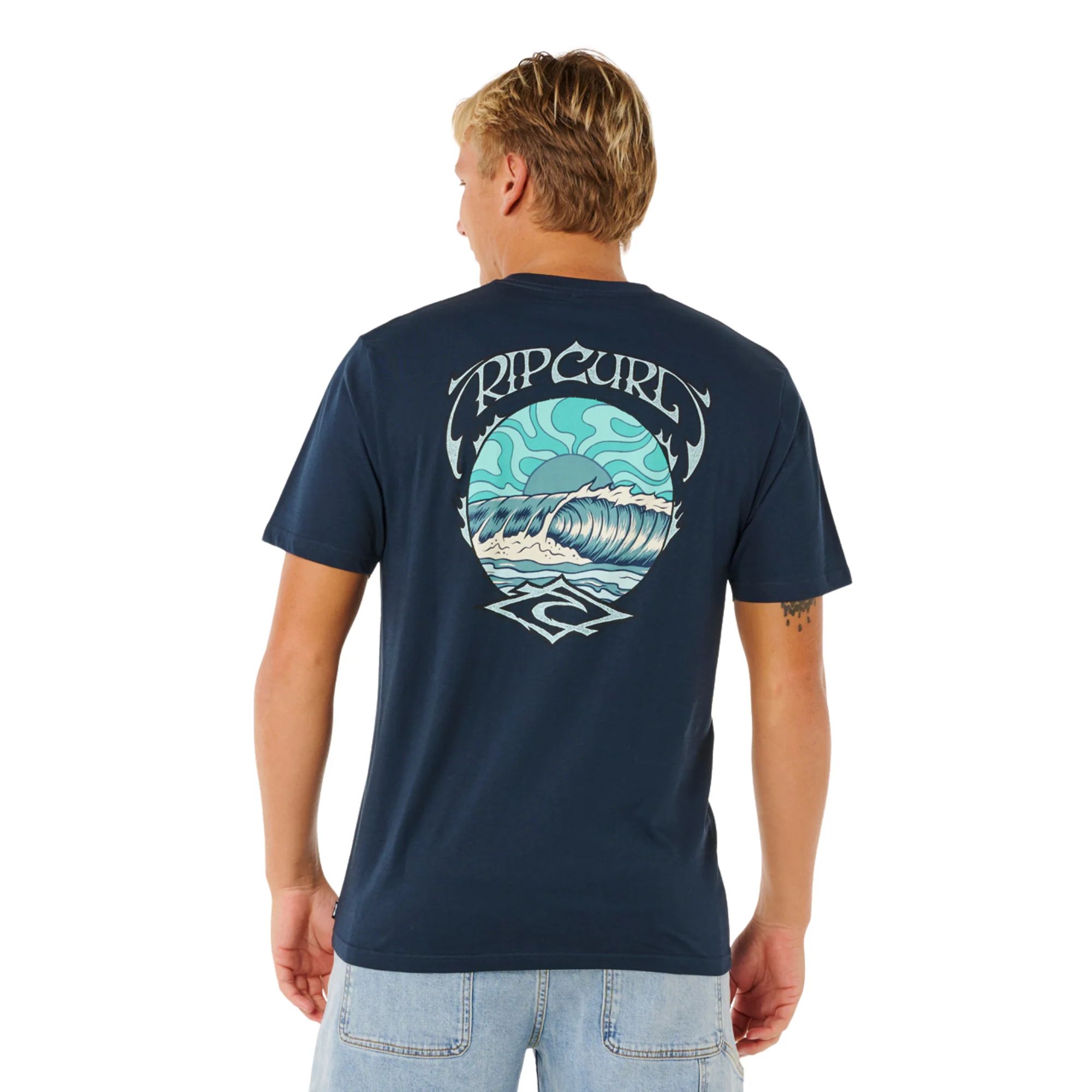 Rip Curl Men's Hazey Days Short Sleeve Tee (Dark Navy) - Image 3