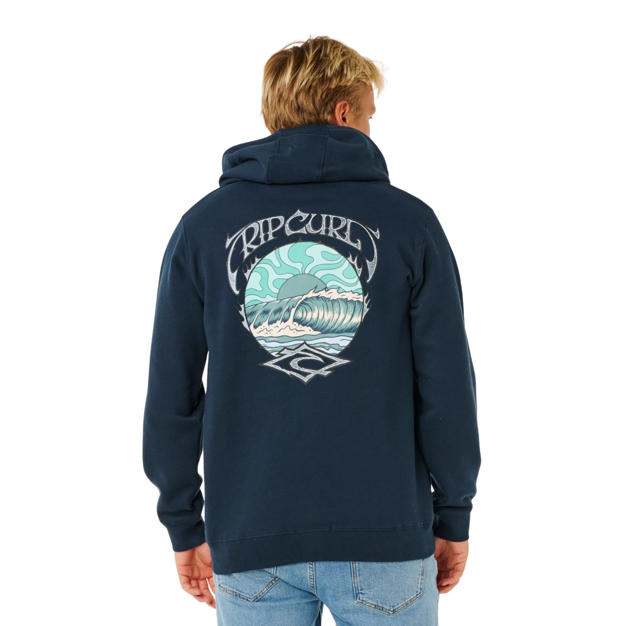 Rip Curl Men's Hazey Days Hooded Full Zip Fleece (Dark Navy) - Image 2