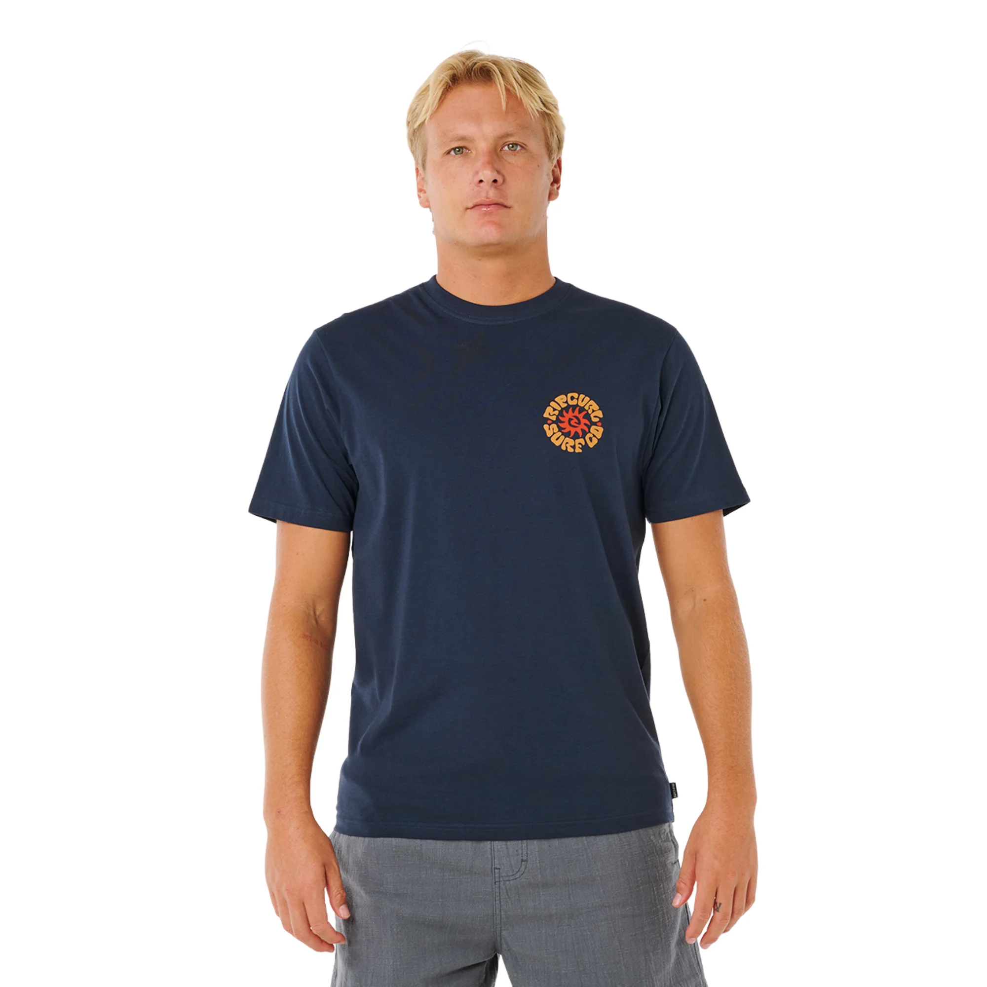 Rip Curl Men's Pacific Rinse Circle Short Sleeve Tee (Dark Navy) - Image 3