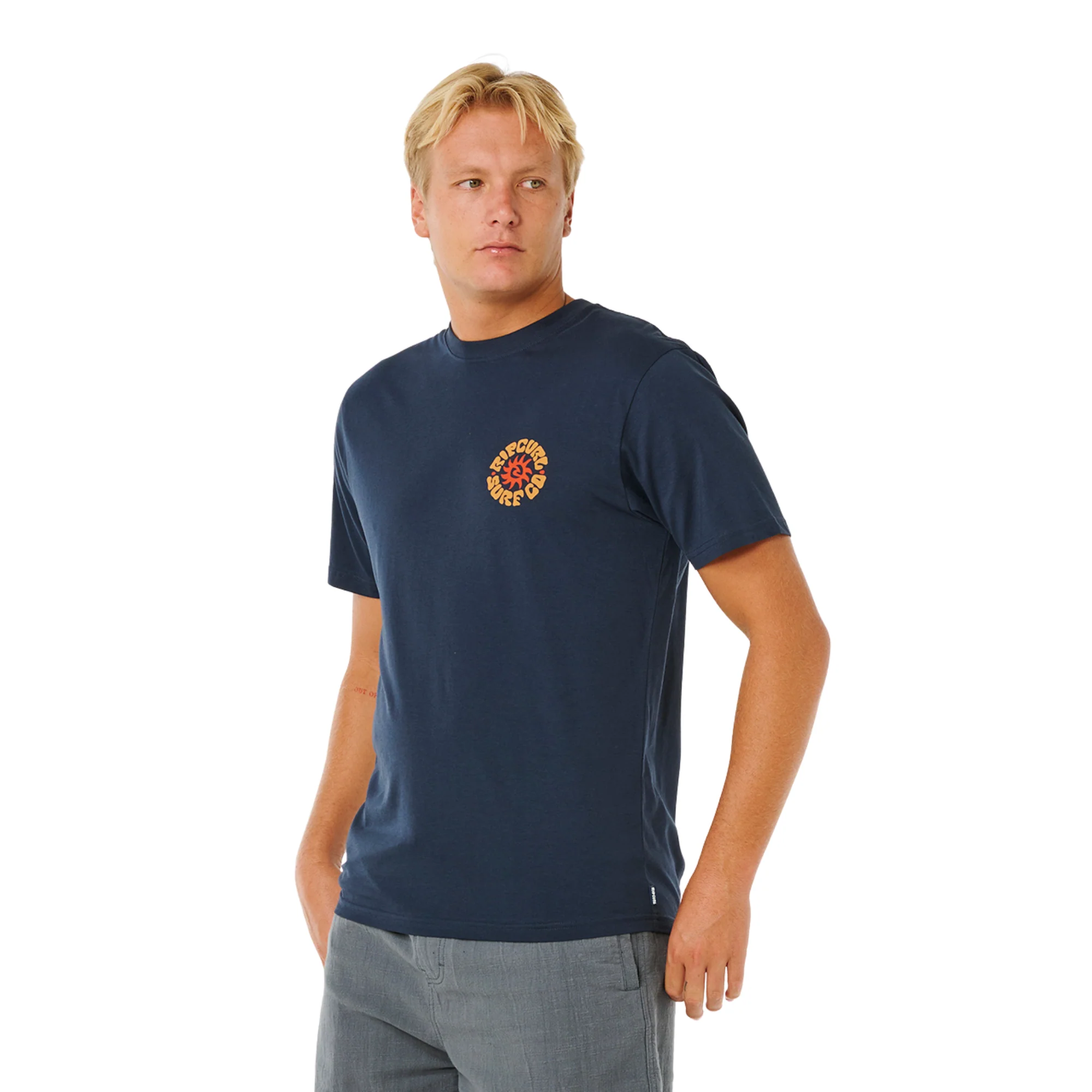 Rip Curl Men's Pacific Rinse Circle Short Sleeve Tee (Dark Navy) - Image 4