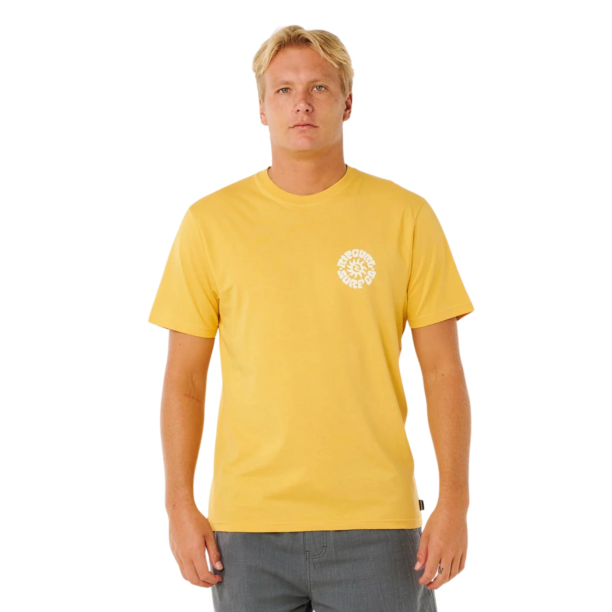 Rip Curl Men's Pacific Rinse Circle Short Sleeve Tee (Ochre) - Image 3