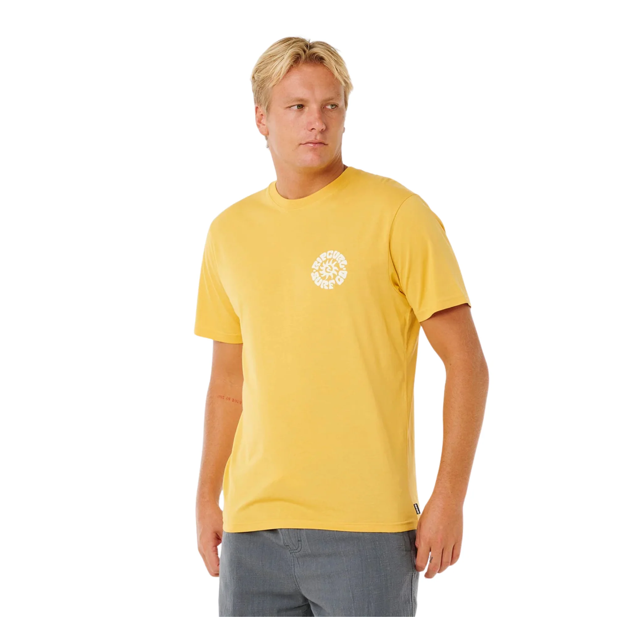 Rip Curl Men's Pacific Rinse Circle Short Sleeve Tee (Ochre) - Image 4