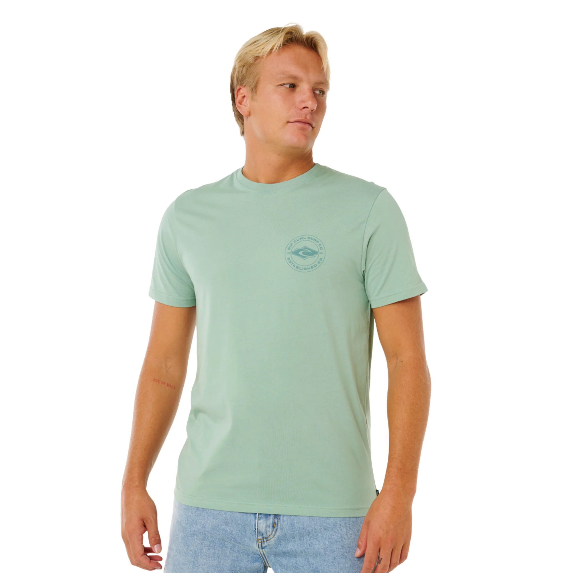 Rip Curl Men's Staple Short Sleeve Tee (Aloe) - Image 2
