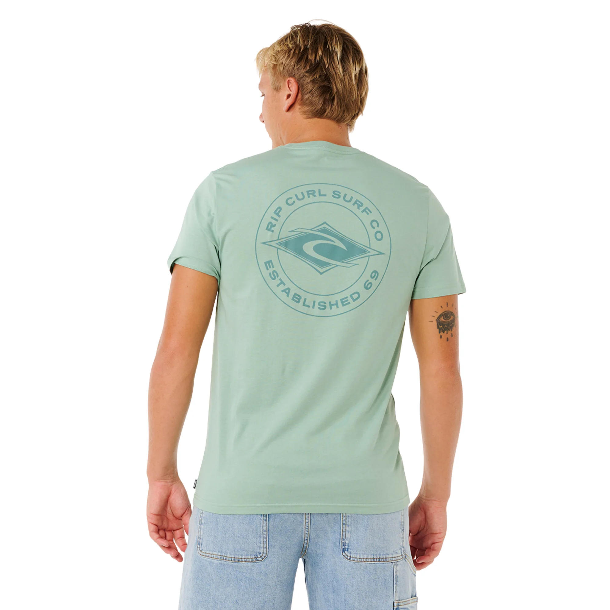 Rip Curl Men's Staple Short Sleeve Tee (Aloe) - Image 3