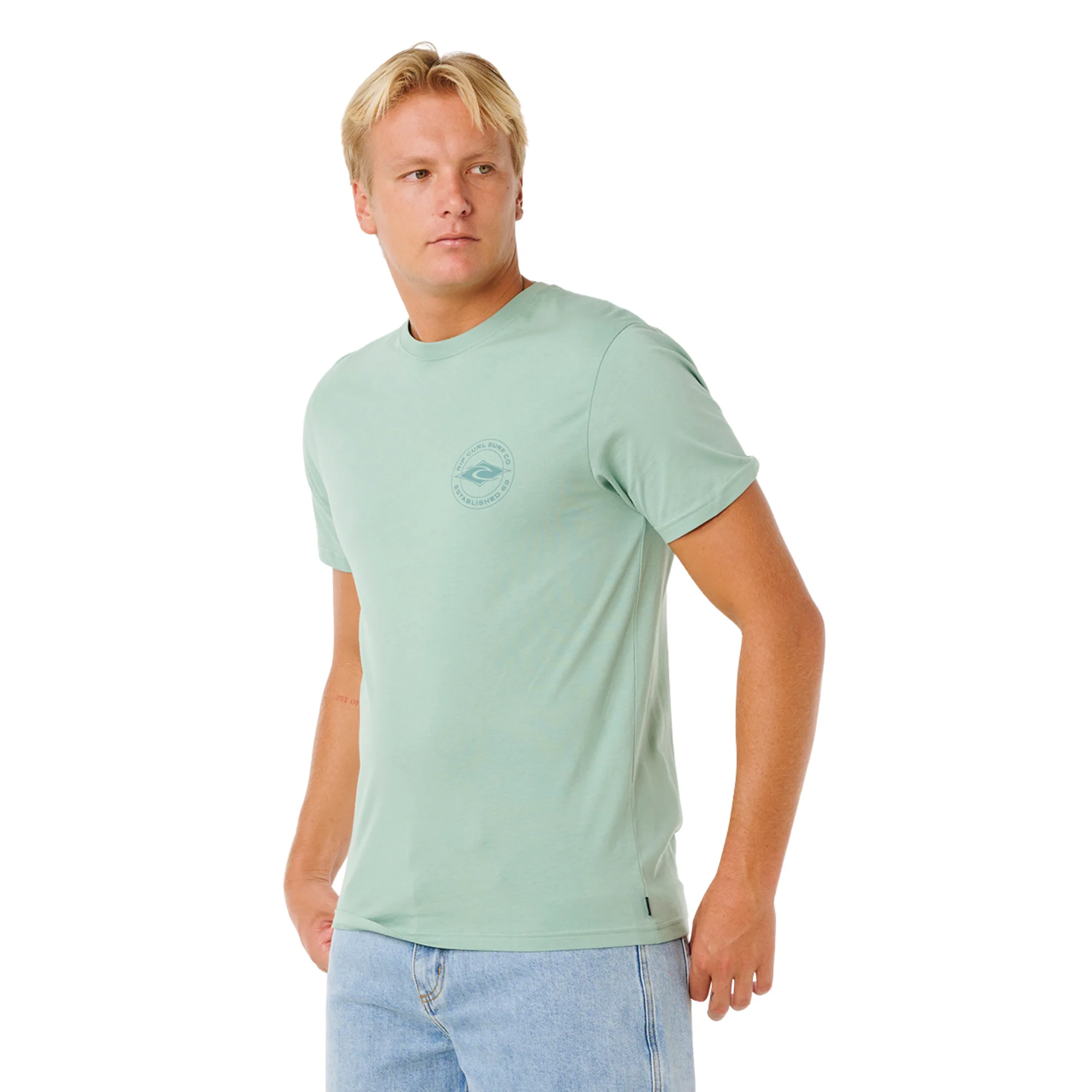 Rip Curl Men's Staple Short Sleeve Tee (Aloe) - Image 5