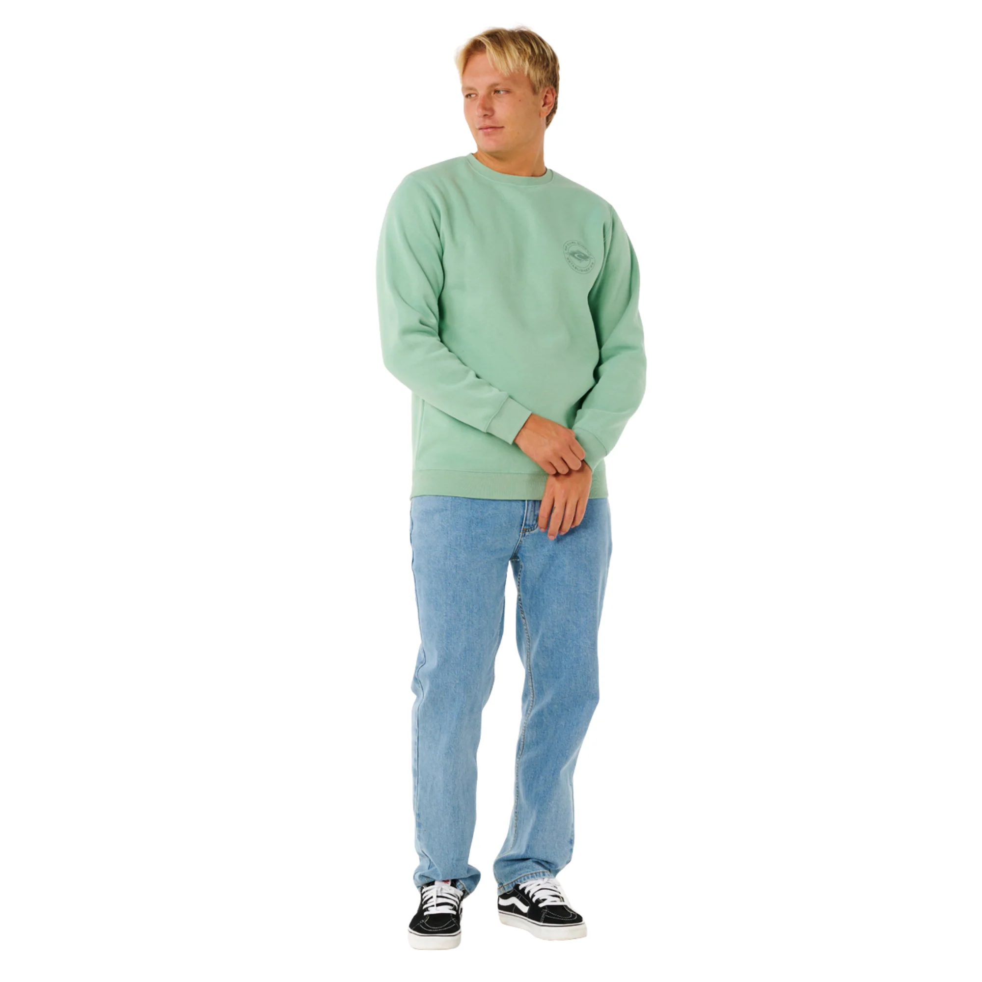 Rip Curl Men's Stapler Crew Neck Sweatshirt (Aloe) - Image 7