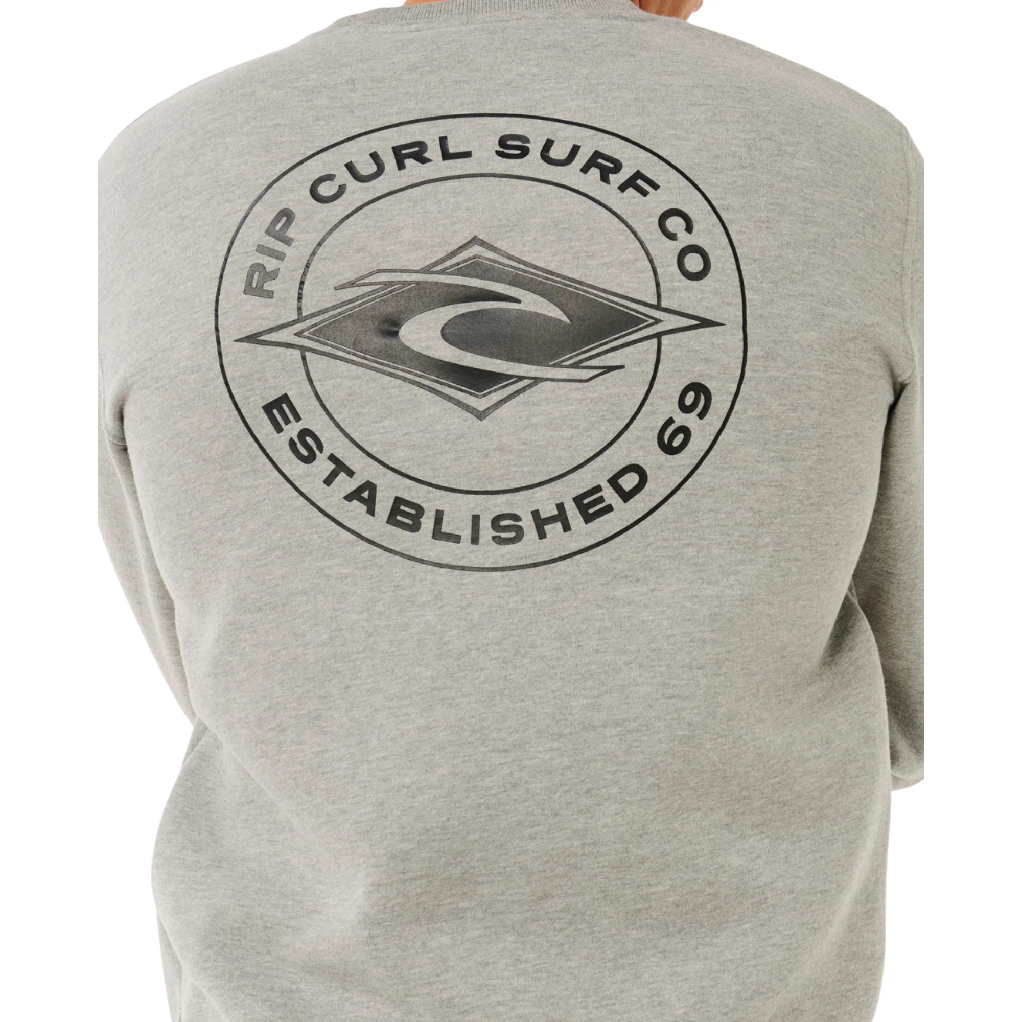 Rip Curl Men's Stapler Crew Neck Sweatshirt (Grey Marle) - Image 6