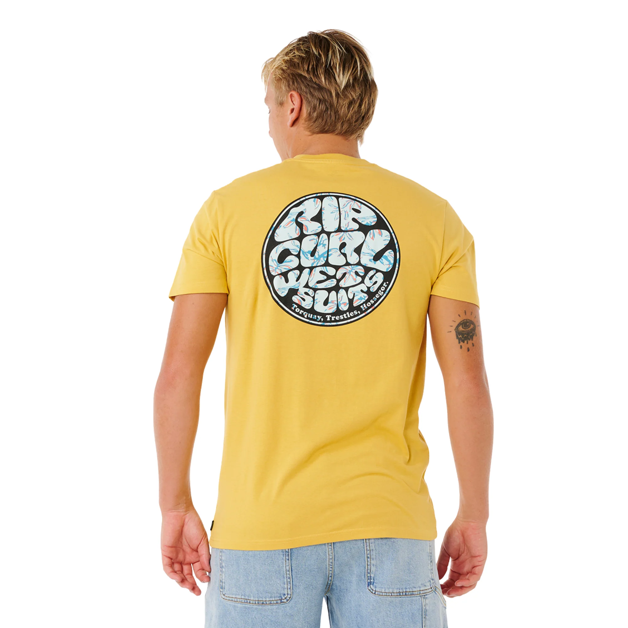 Rip Curl Men's Wettie Passage Icon Short Sleeve Tee (Ochre) - Image 2
