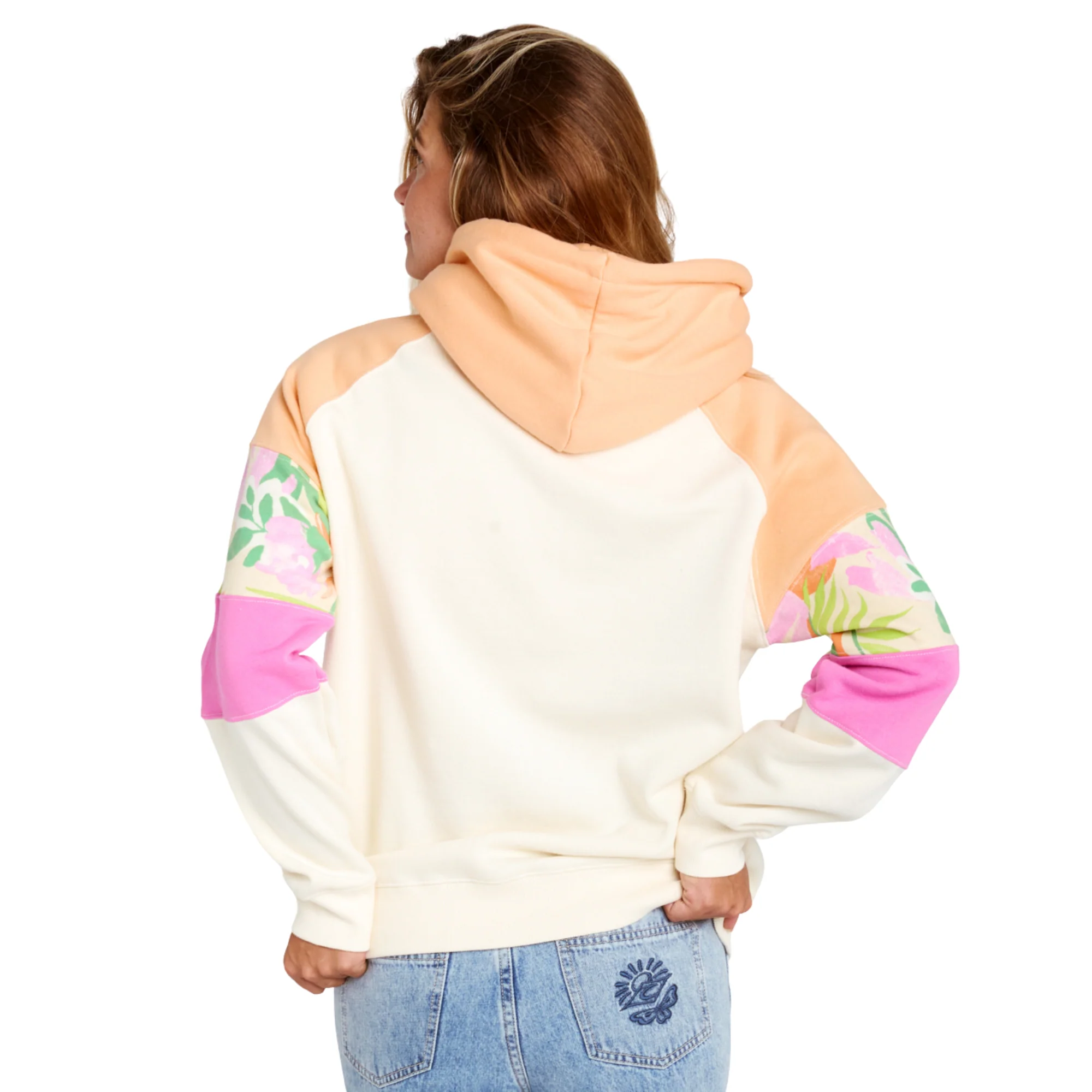 Rip Curl Women's Colour Block Hooded Full Zip Fleece (Off White) - Image 3