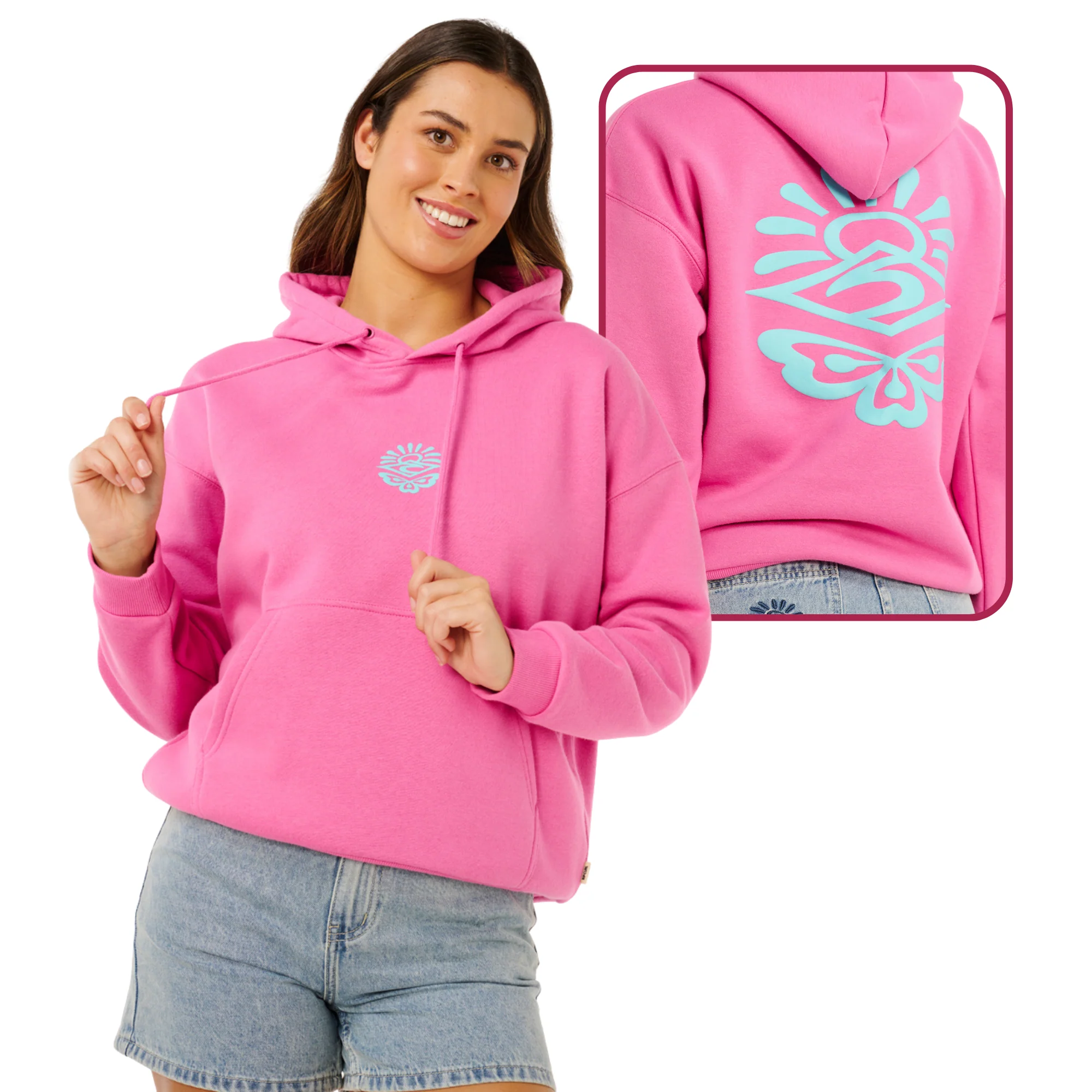 Rip Curl Women's Icons Of Surf Heritage Hoody (Super Pink)