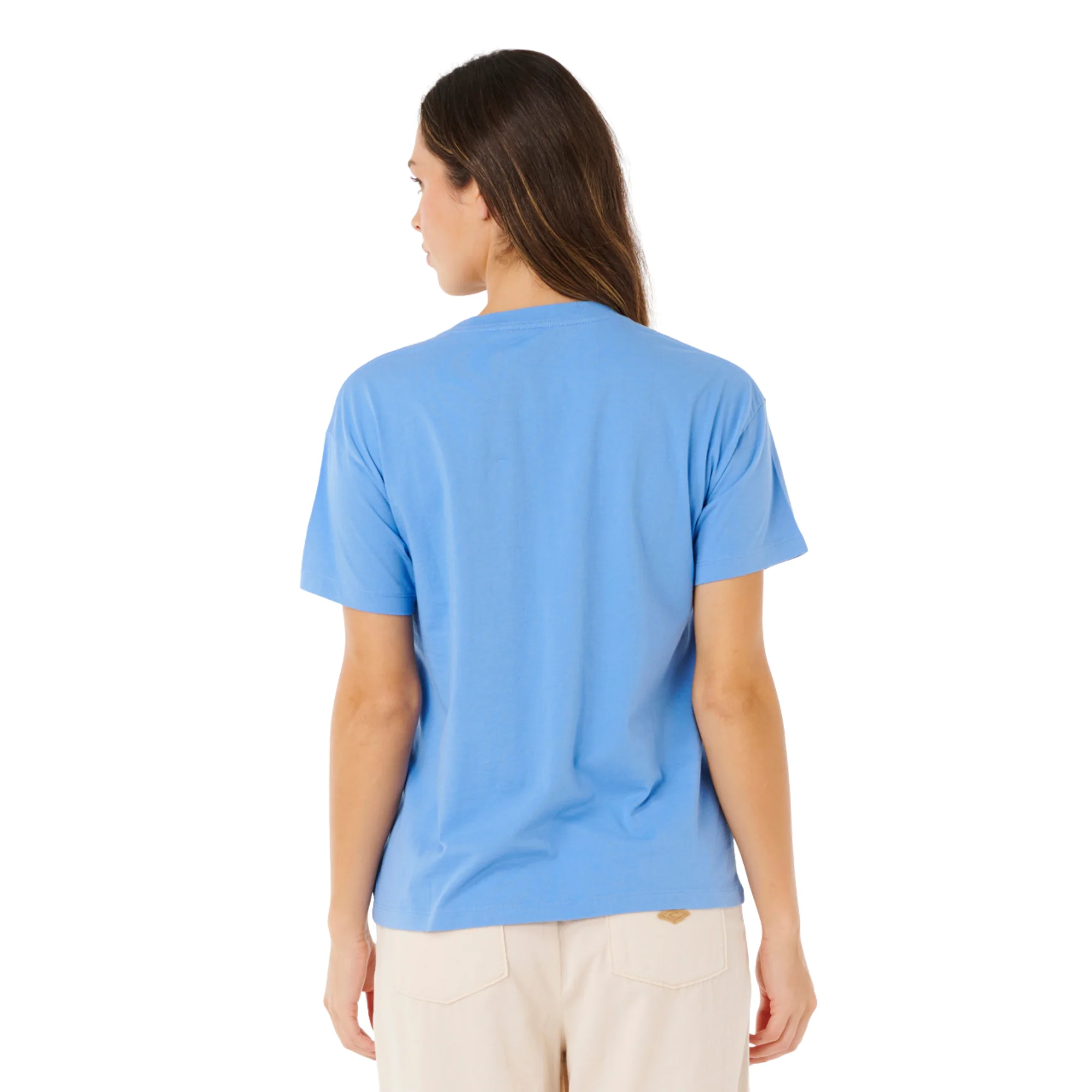 Rip Curl Women's Malibu Relaxed Short Sleeve Tee (Cornflower Blue) - Image 4
