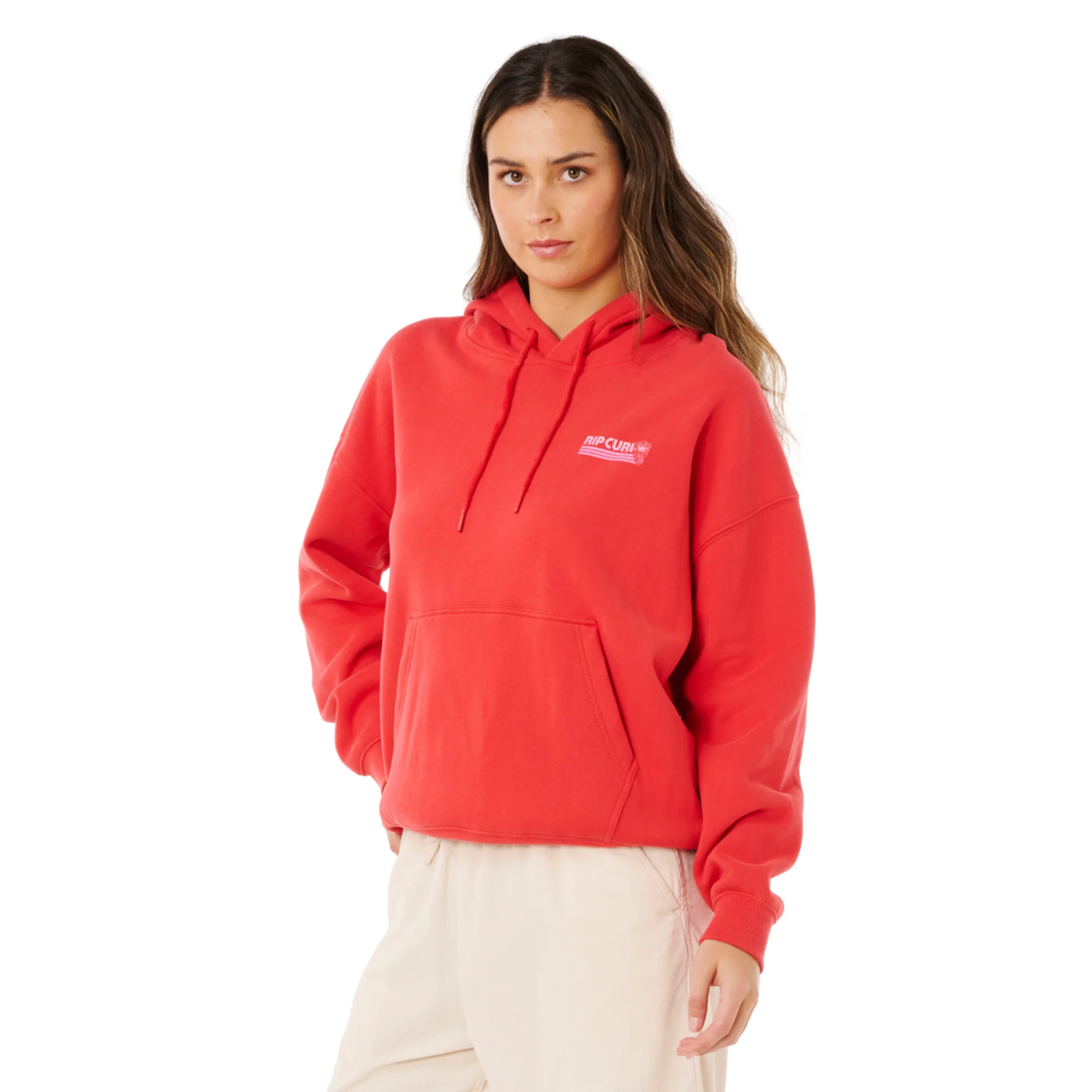 Rip Curl Women's Ocean Break Heritage Fleece Hoody (Deep Red) - Image 2