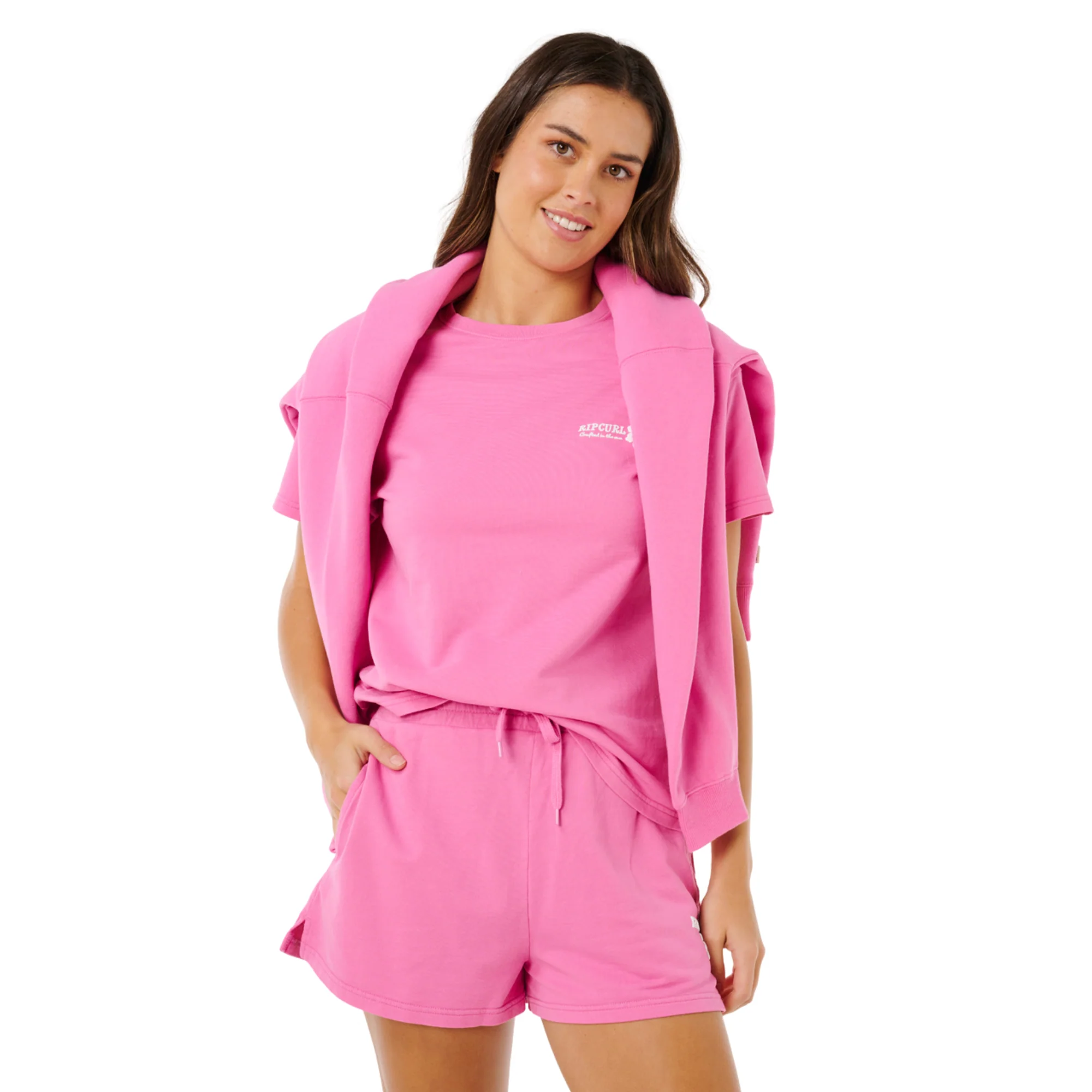 Rip Curl Women's Surf Puff Party Pack Relaxed Short Sleeve Tee (Super Pink) - Image 6