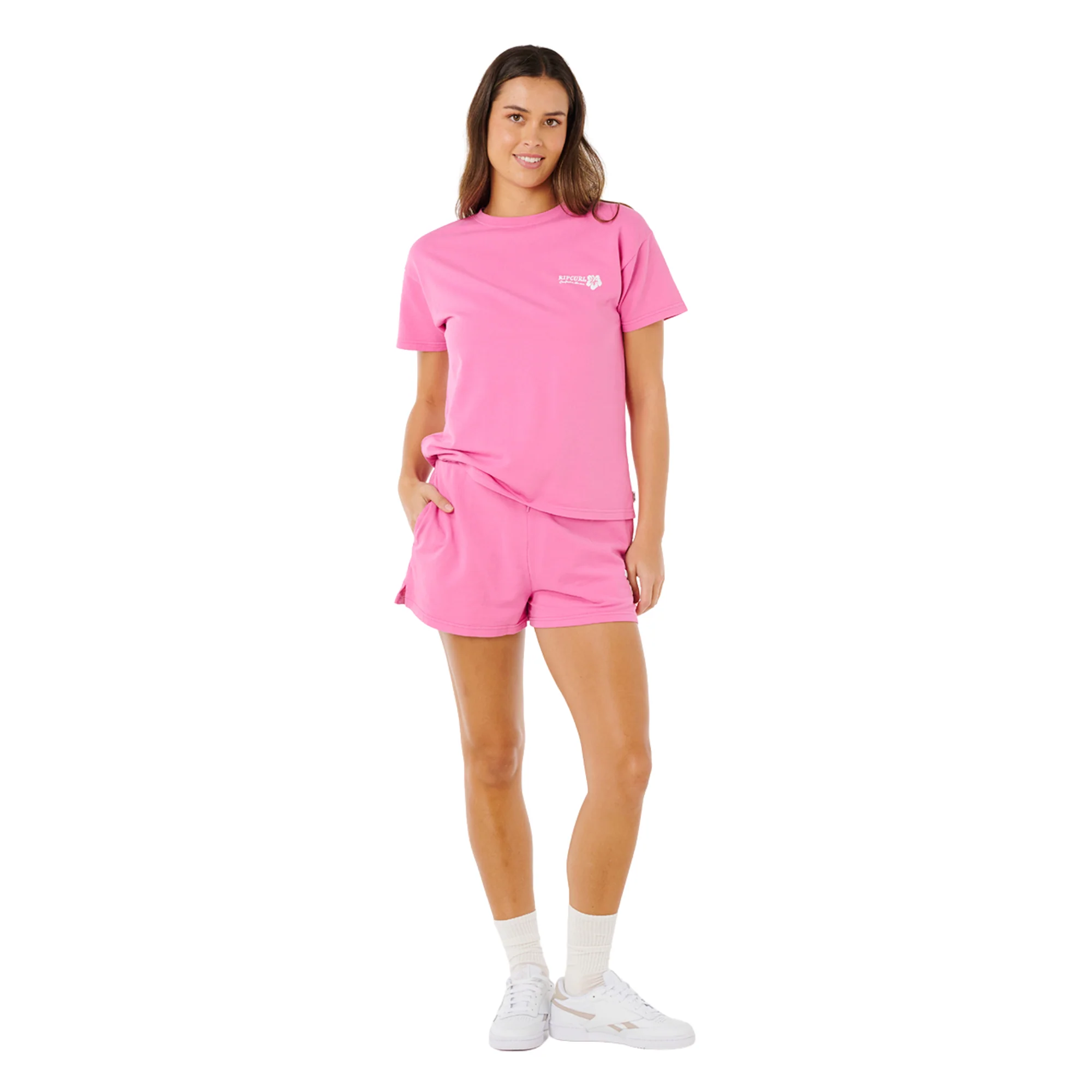 Rip Curl Women's Surf Puff Party Pack Relaxed Short Sleeve Tee (Super Pink) - Image 7