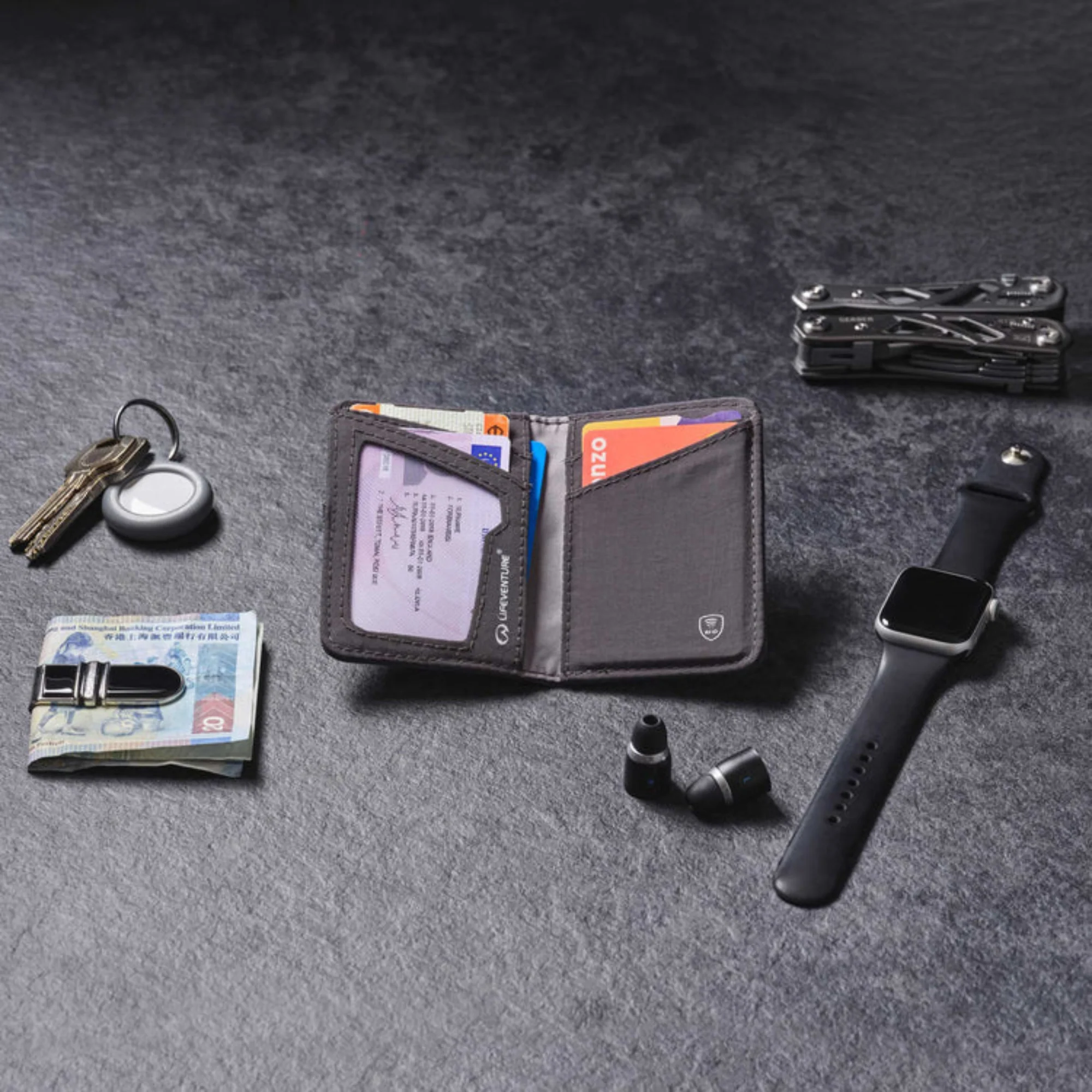 Lifeventure RFiD Recycled Card Wallet (Grey) - Image 6