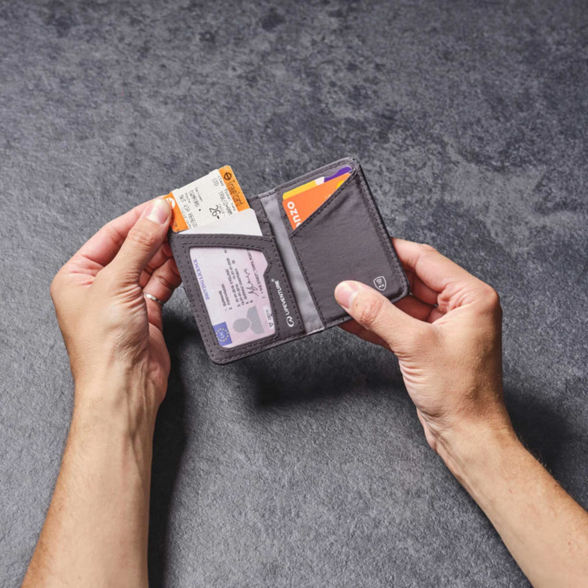 Lifeventure RFiD Recycled Card Wallet (Grey) - Image 8