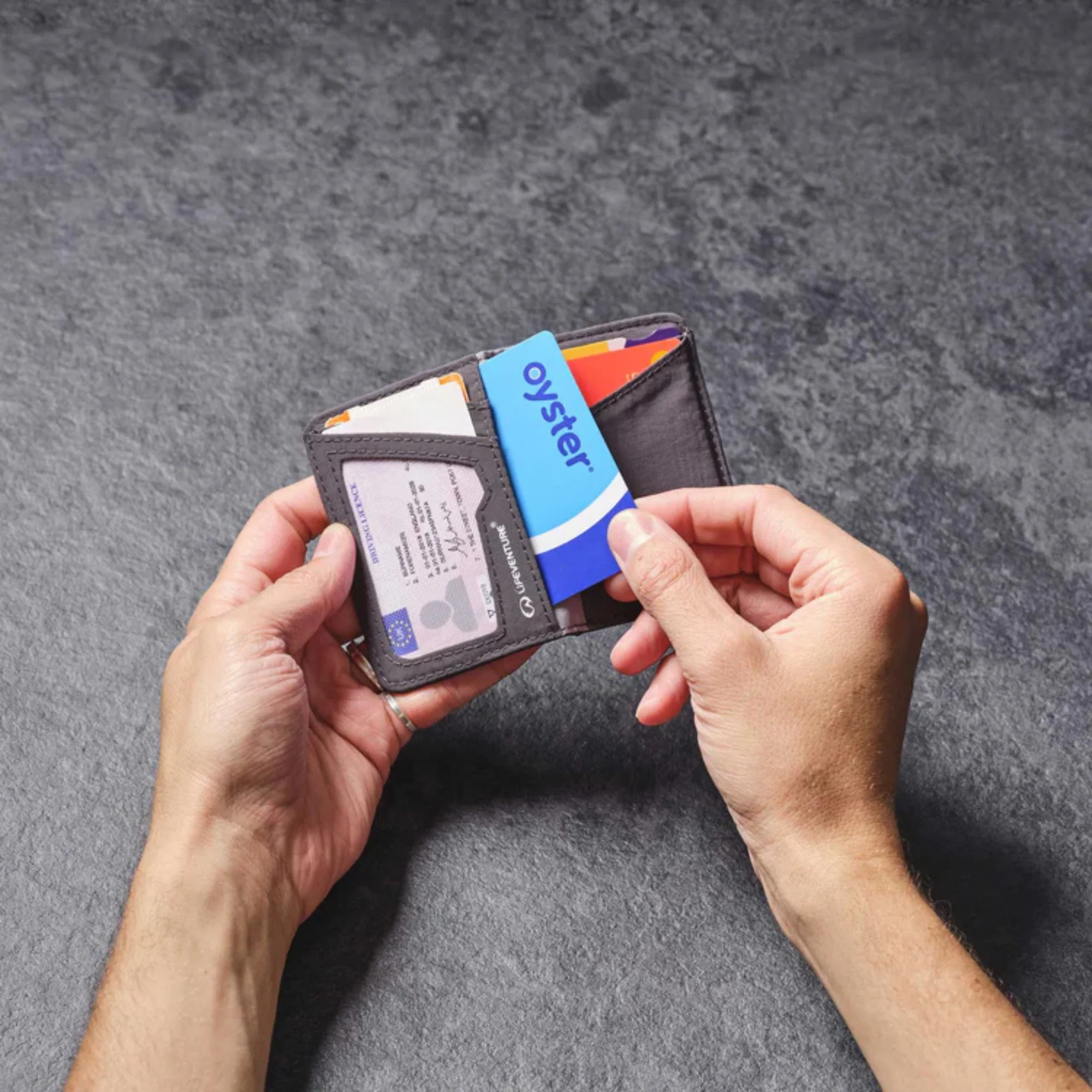 Lifeventure RFiD Recycled Card Wallet (Grey) - Image 9