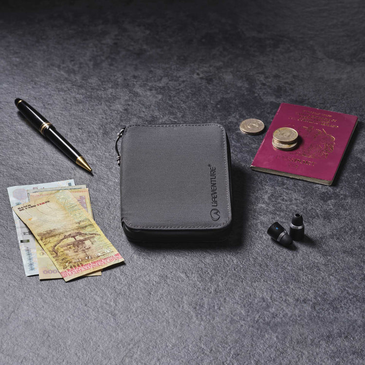 Lifeventure RFiD Recycled Mini Travel Wallet (Grey) - Image 4