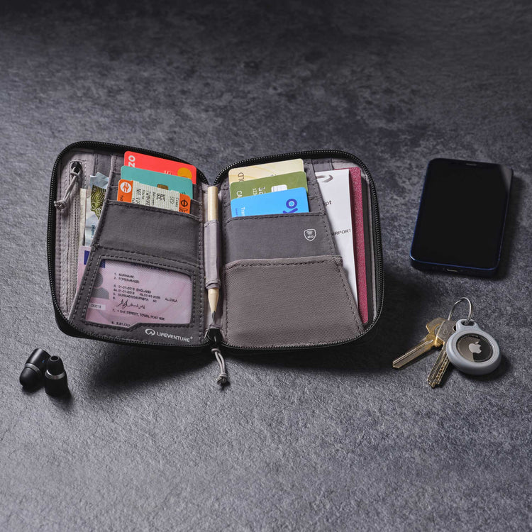 Lifeventure RFiD Recycled Mini Travel Wallet (Grey) - Image 5