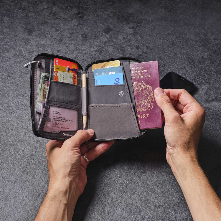 Lifeventure RFiD Recycled Mini Travel Wallet (Grey) - Image 8