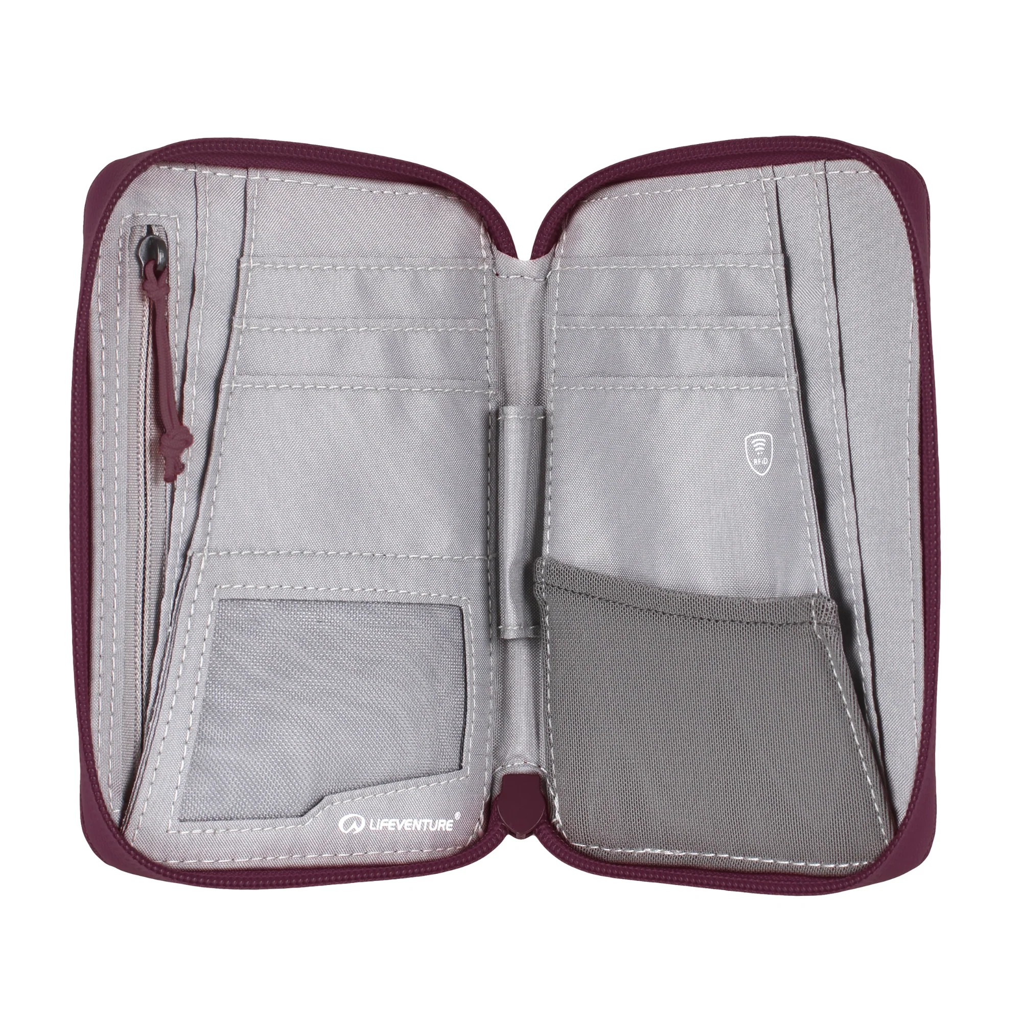 Lifeventure RFiD Recycled Mini Travel Wallet (Plum) - Image 3
