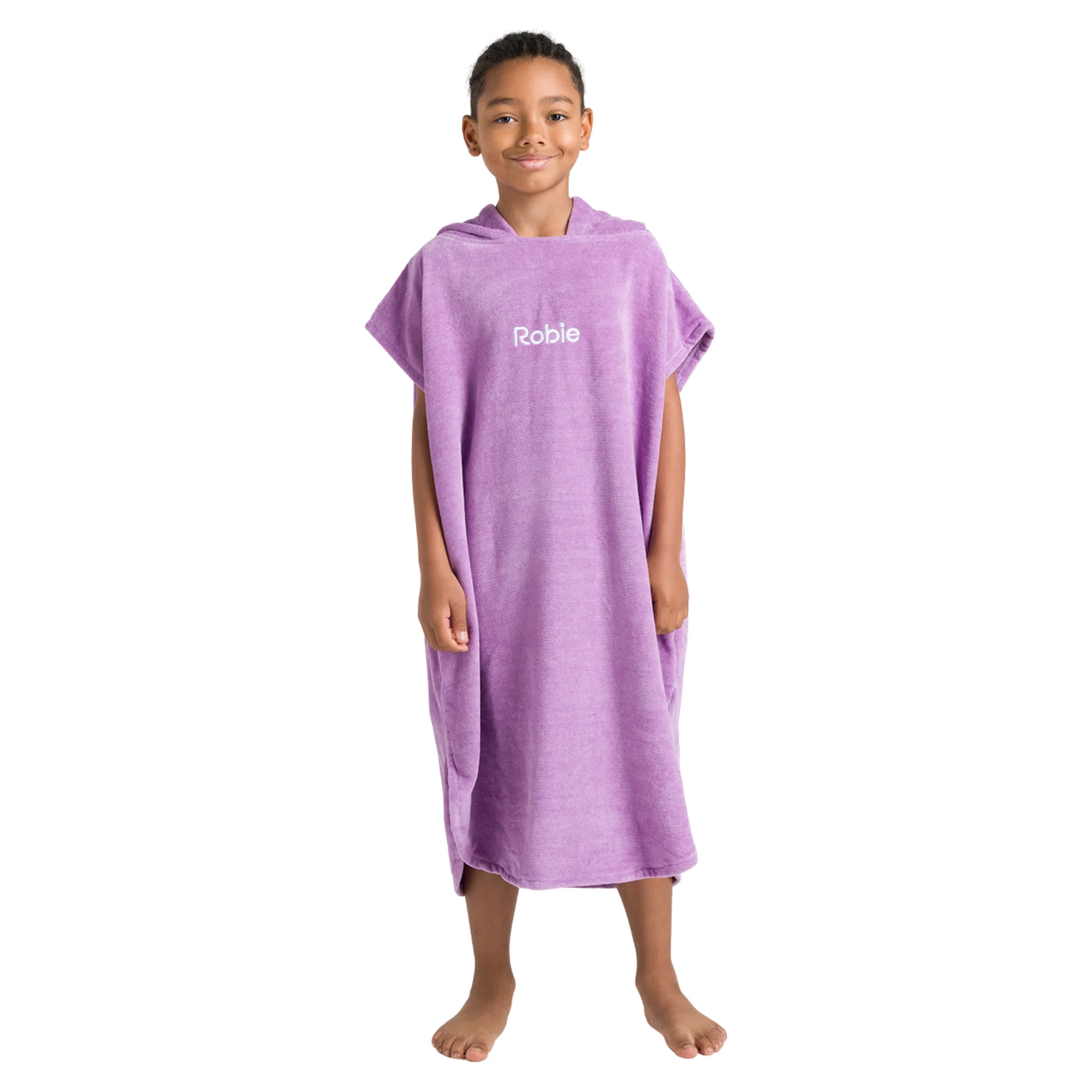 Robie Original - Junior Hooded Short Sleeve Changing Robe (Orchid) - Image 4
